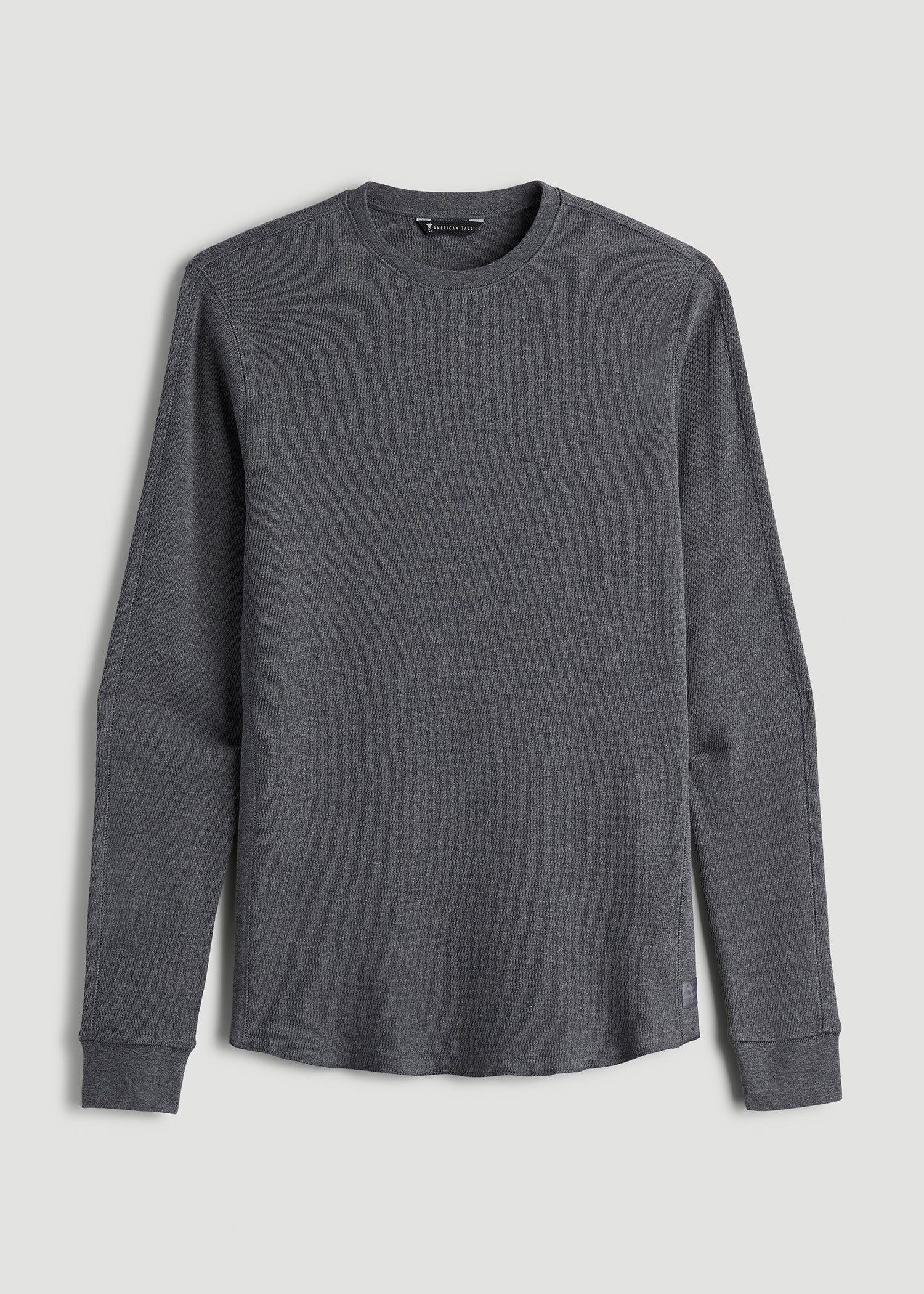 Double Honeycomb Thermal Crewneck  for Tall Men in Charcoal Mix Male Product Image