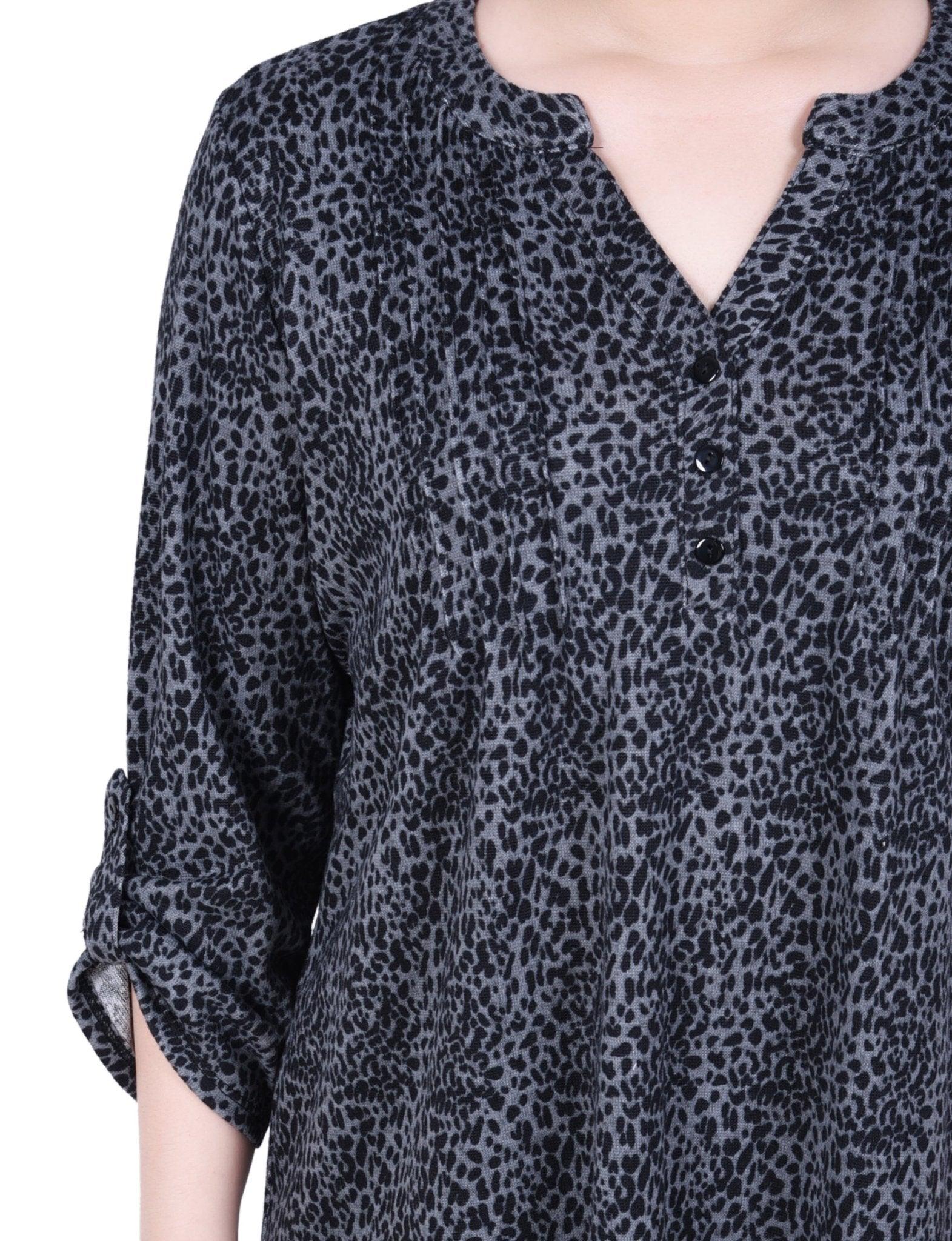 3/4 Length Roll Sleeve Top - Petite Product Image