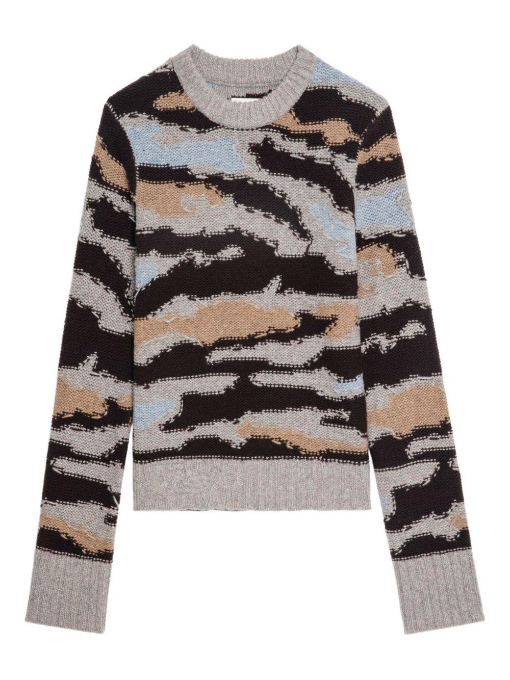 Malty patterned crew-neck sweater Product Image