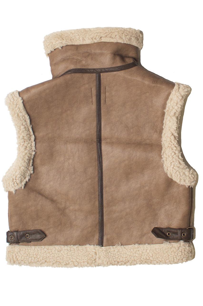 Faux Fur Lined Buckle Pleather Vest Product Image