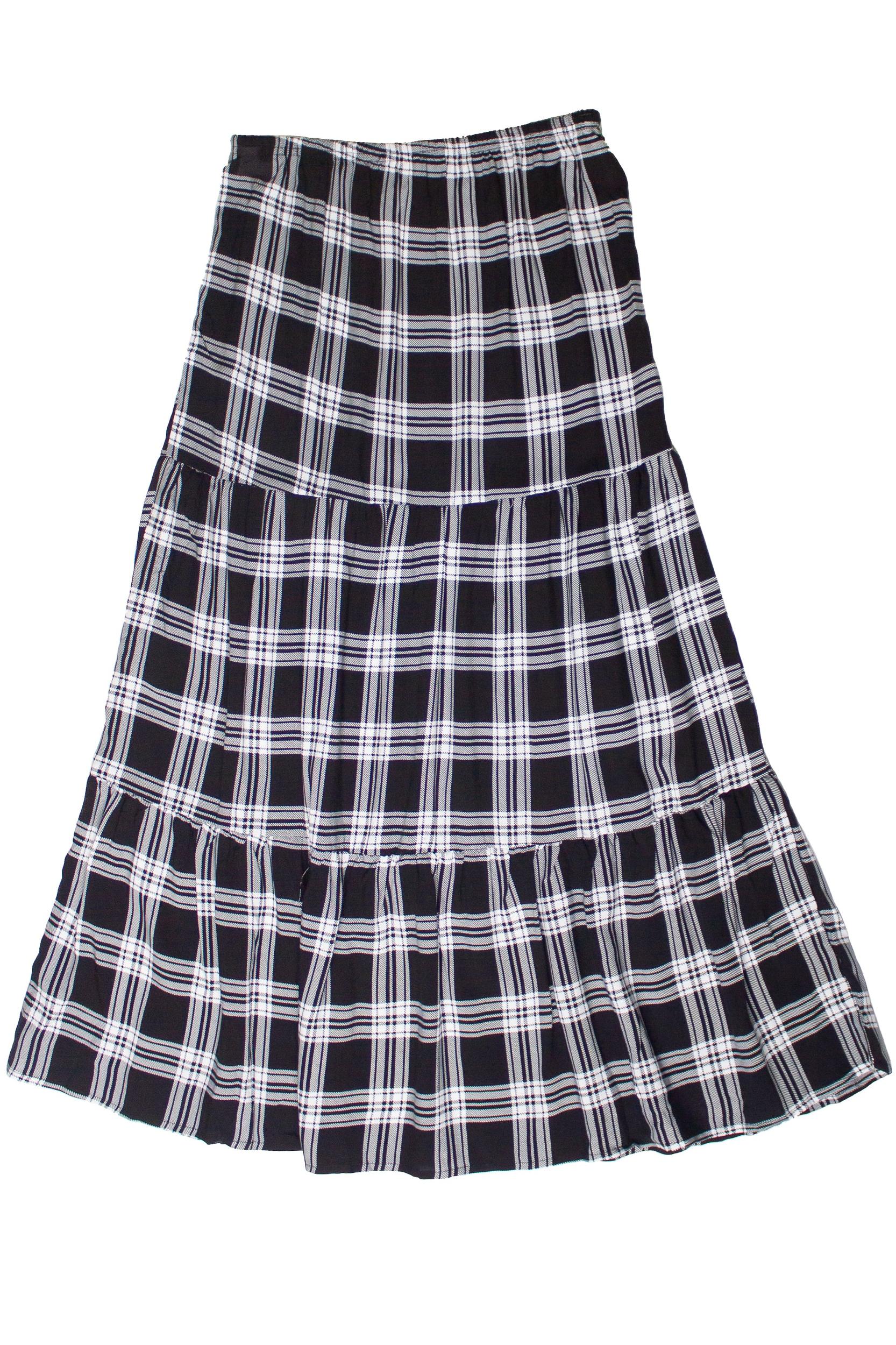Plaid Tiered Maxi Skirt Product Image