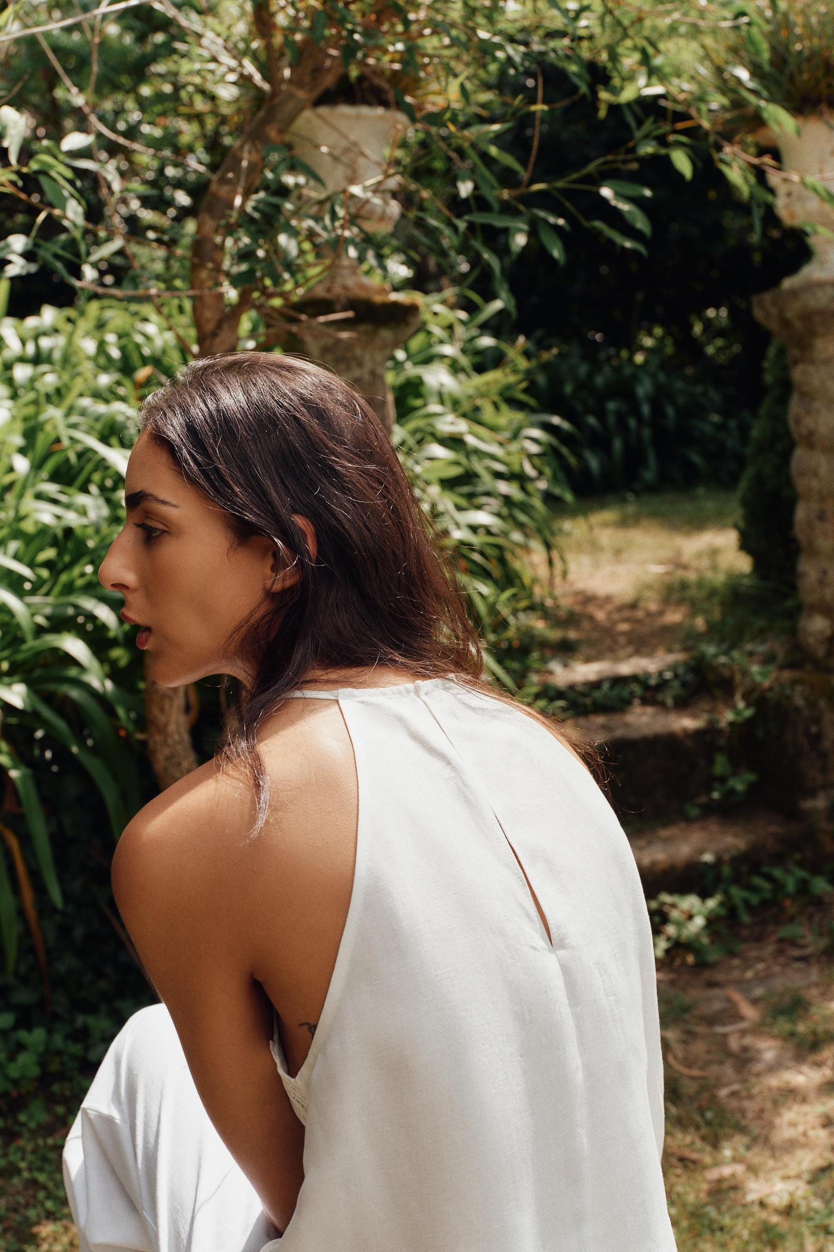 HALTER TOP WITH CROCHET DETAIL Product Image