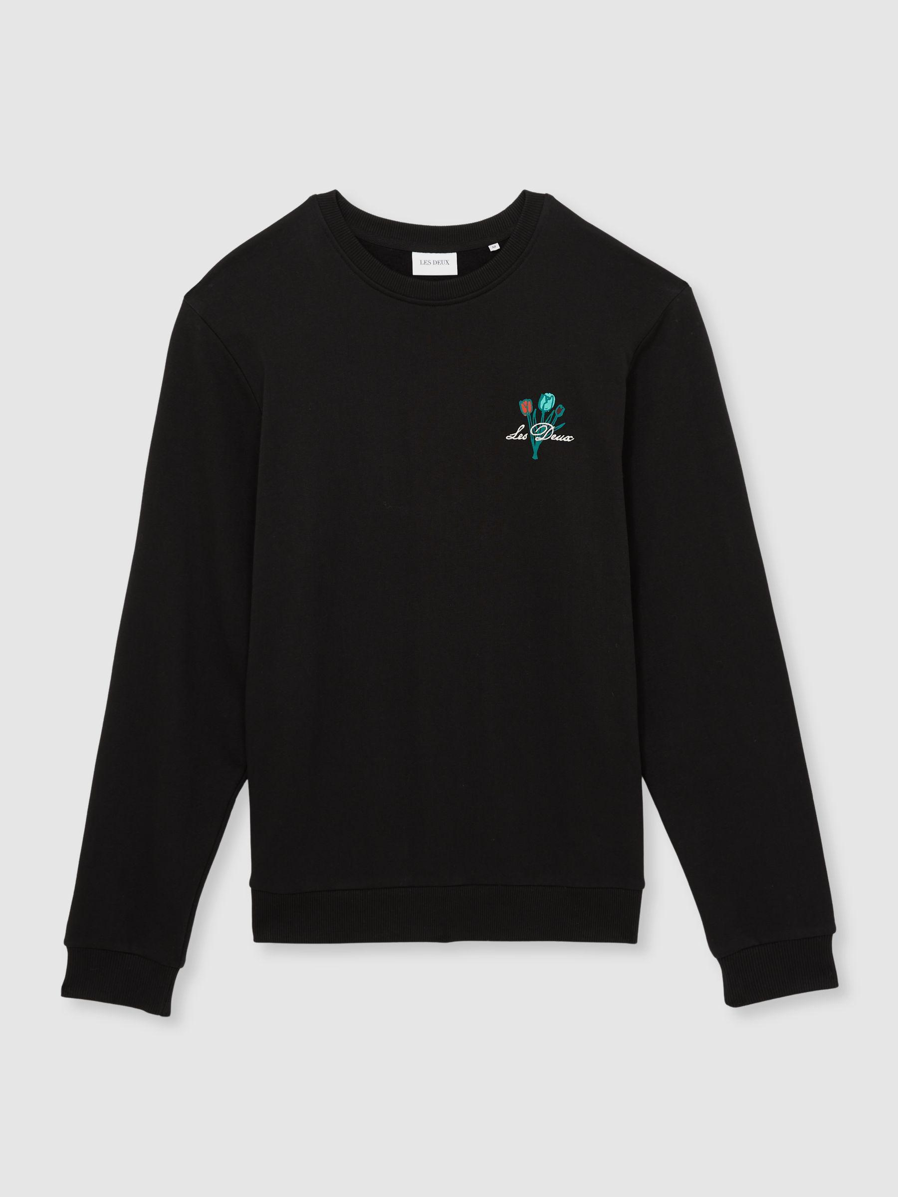 Les Deux Cotton Café Sweatshirt in Black Print Product Image