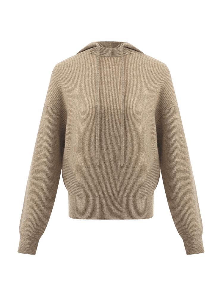 Pure Cashmere Hooded Sweater With Detachable Hat Product Image