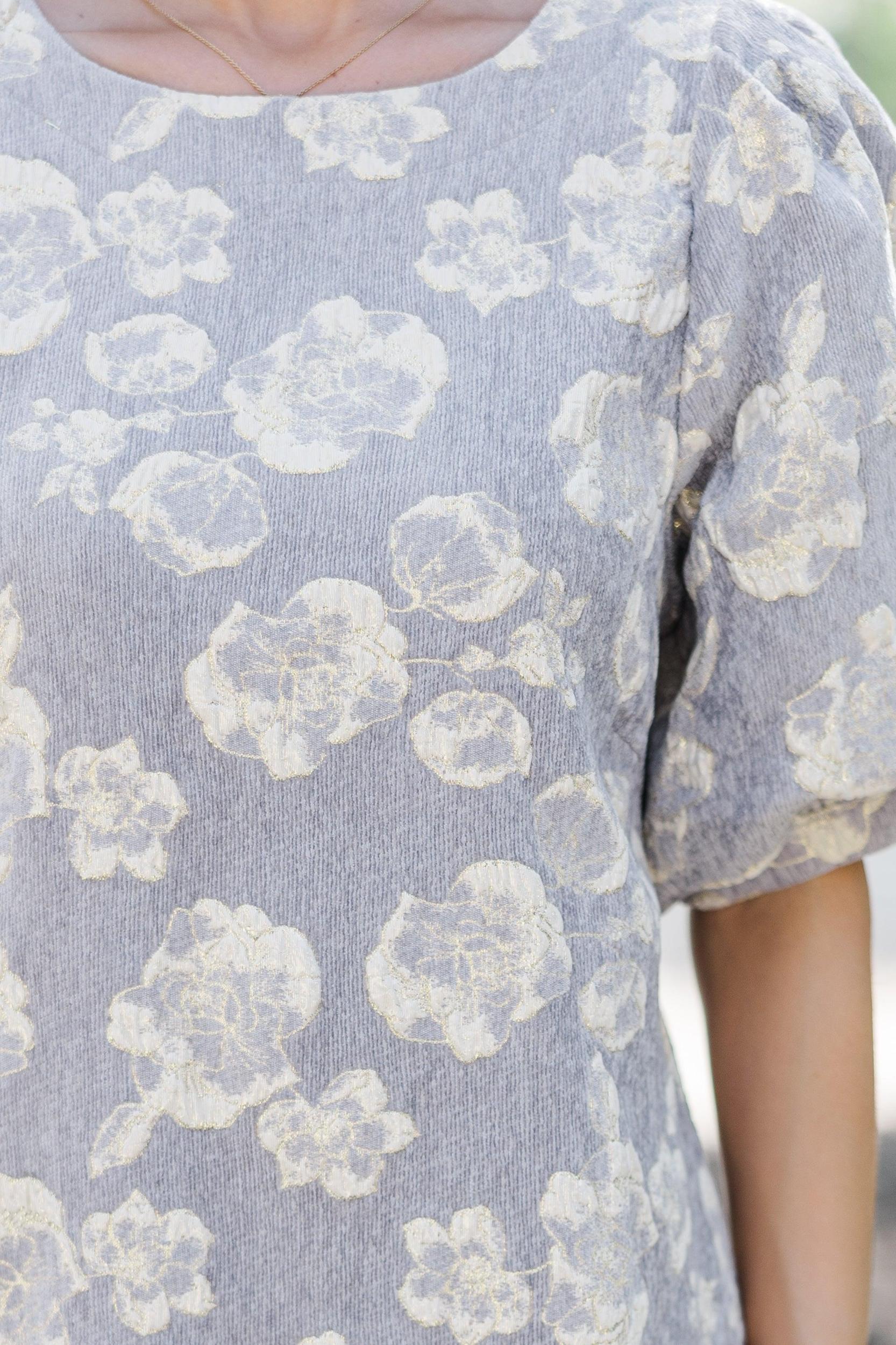 Know What You Want Gray Floral Dress Female Product Image