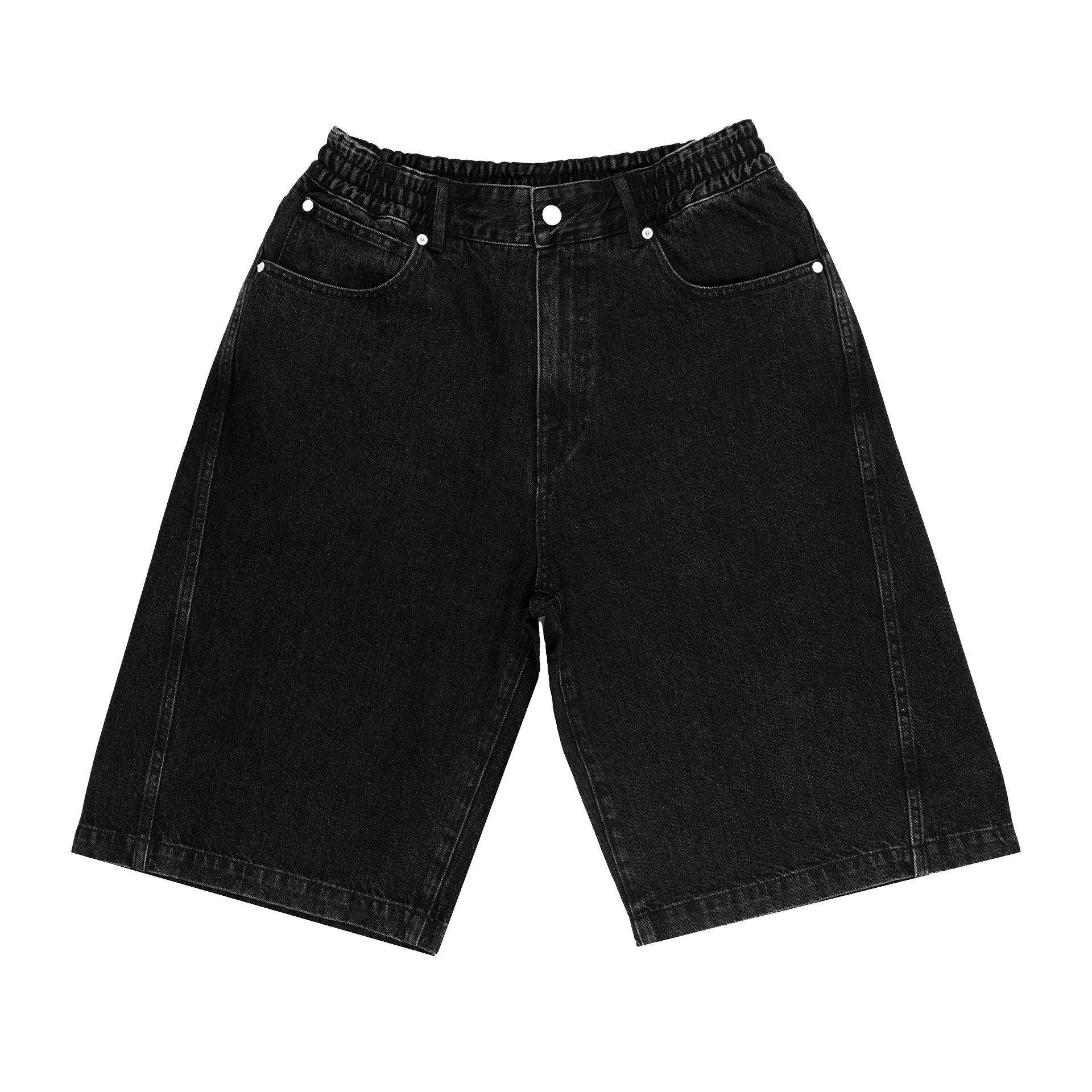 New Era Branded Warehouse Black Jean Shorts Male Product Image