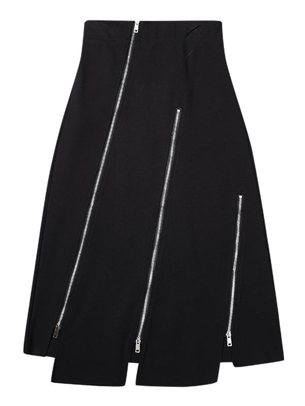 Fashion A-Line Irregularity Zipper Bodycon Skirts Product Image