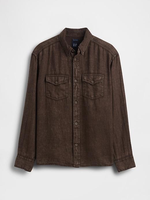 100% Linen Classic Shirt Product Image