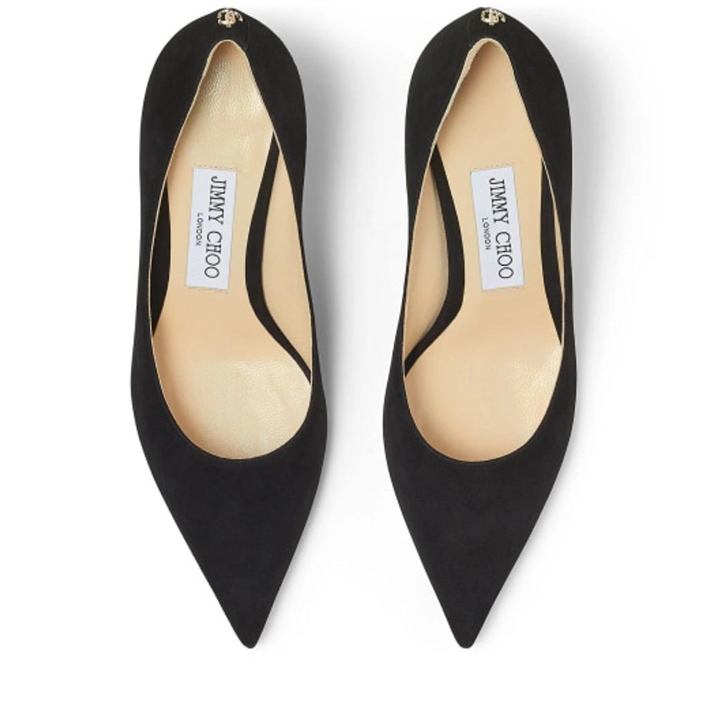 JIMMY CHOO Dark Brown Suede Pumps In Black Product Image