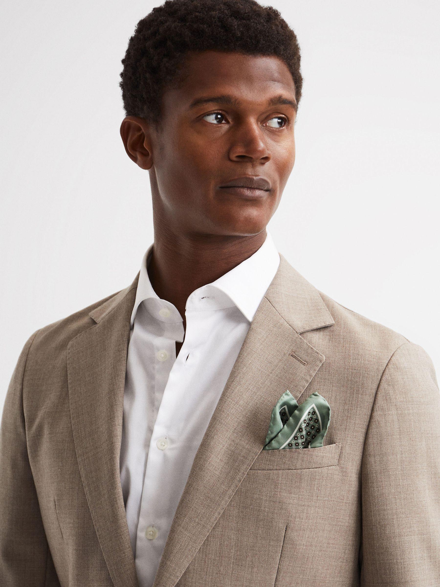 Silk Pocket Square in Light Green Product Image