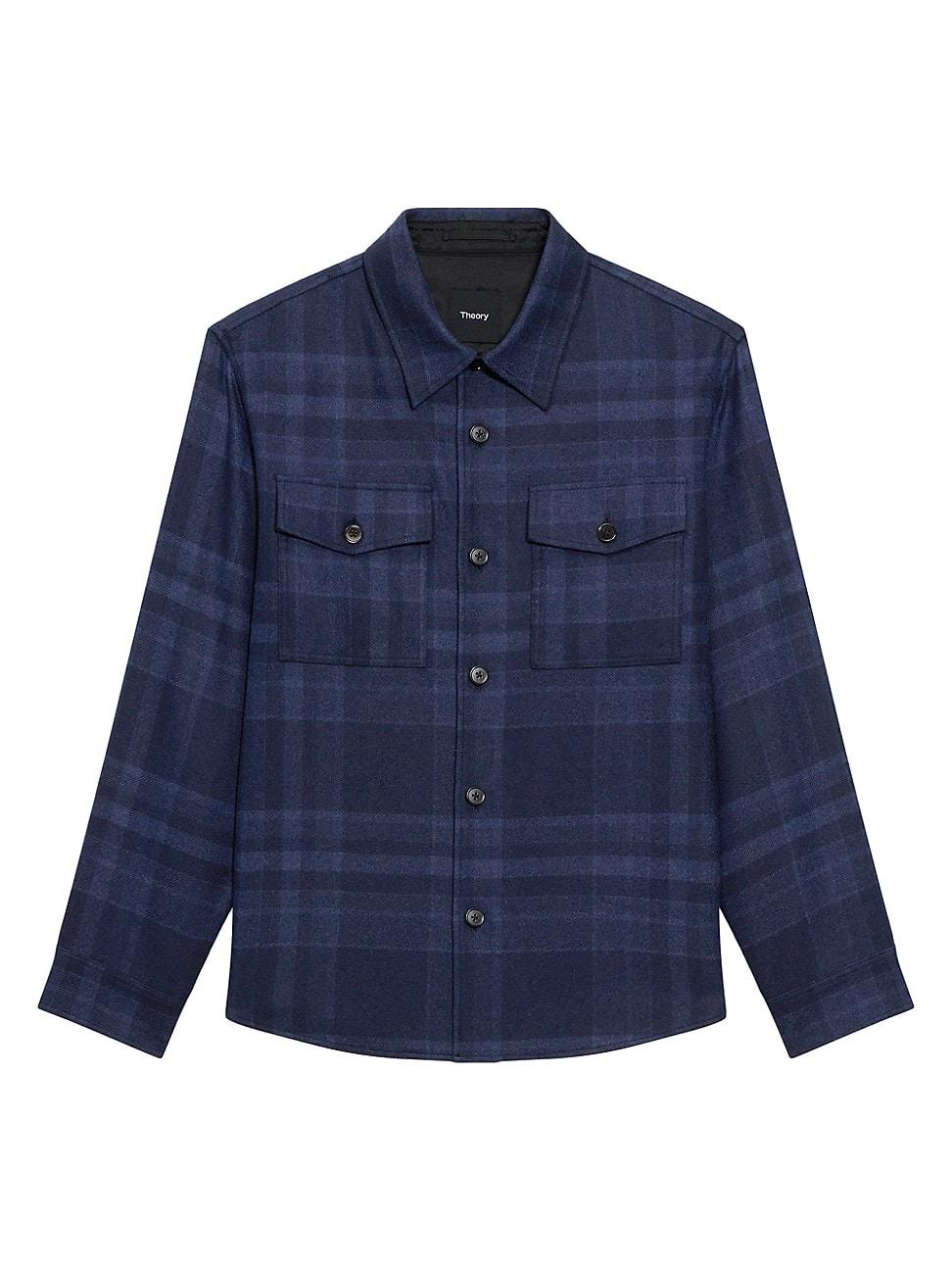 Mens Shaded Plaid Pocket Overshirt Product Image