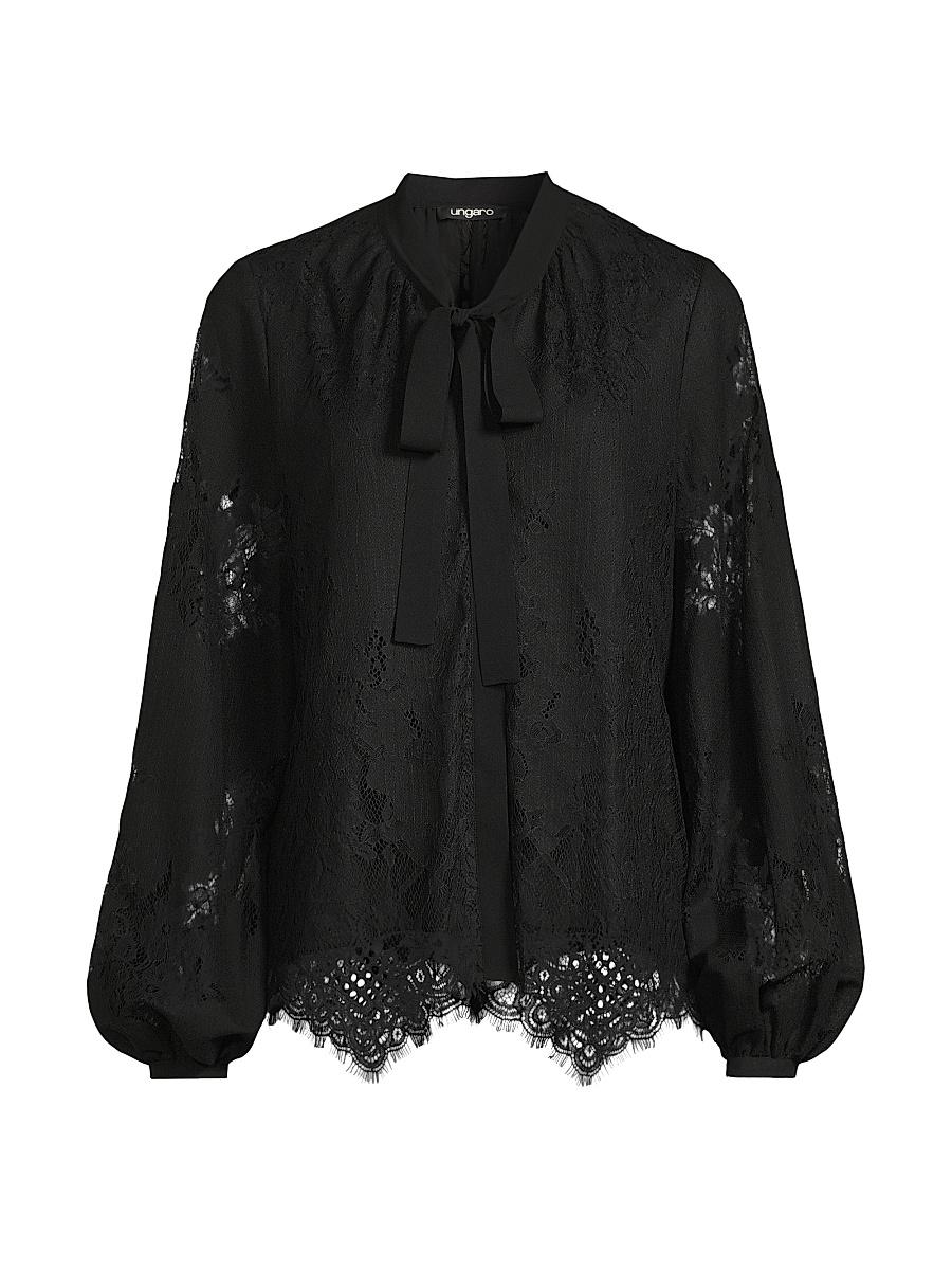 Womens Jada Lace Pussy Bow Blouse Product Image