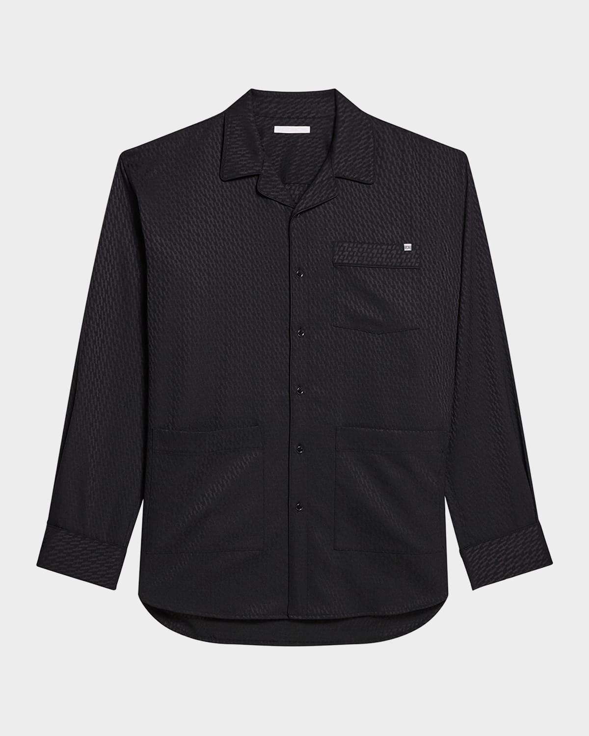 Mens Oversized Satin Jacquard Pajama Shirt Product Image