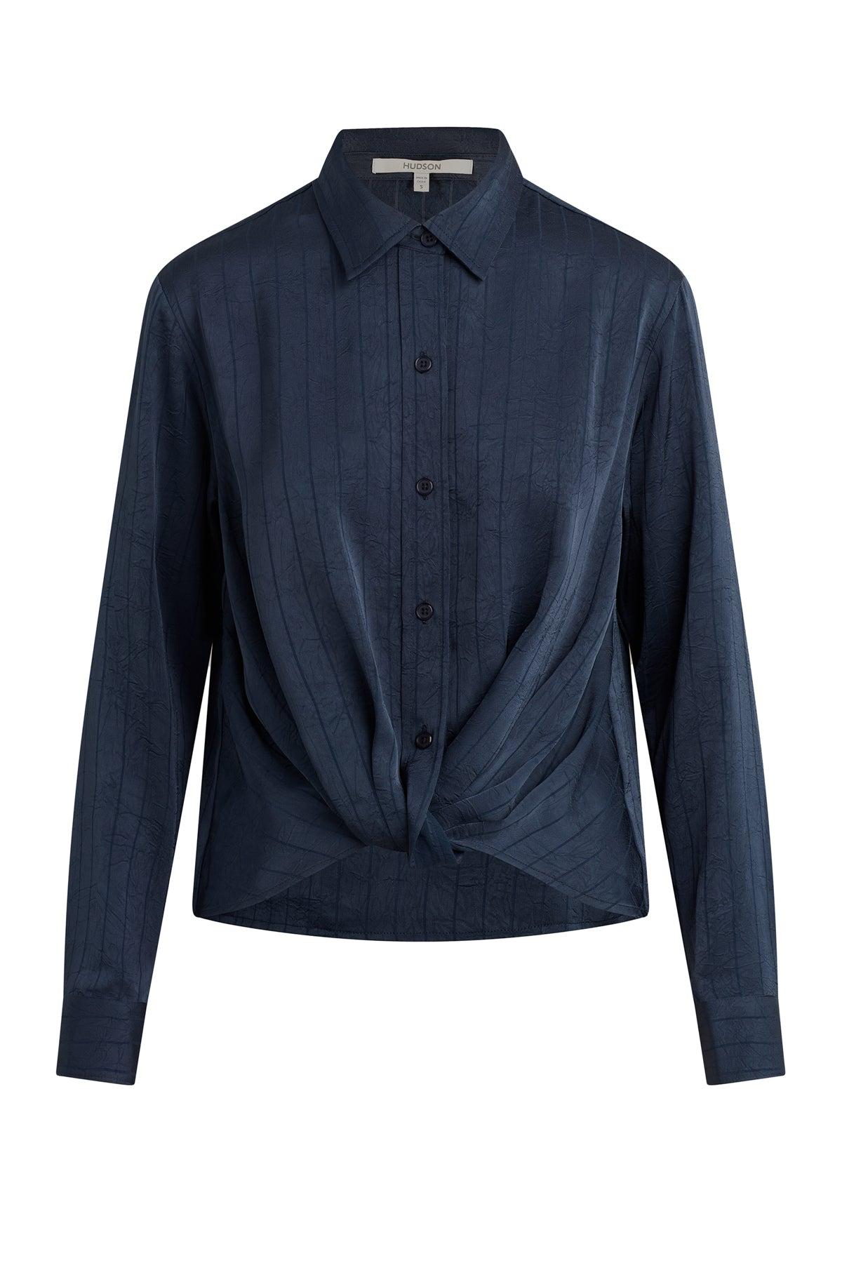 Long Sleeve Knotted Button Down Shirt Female Product Image