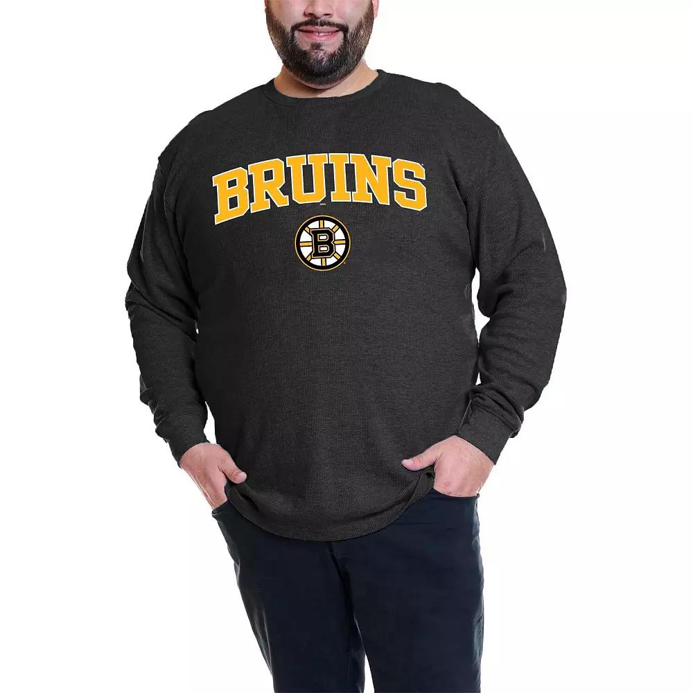 Men's Profile David Pastrnak Black Boston Bruins Big & Tall Name & Number Thermal Pullover Sweatshirt,  Product Image