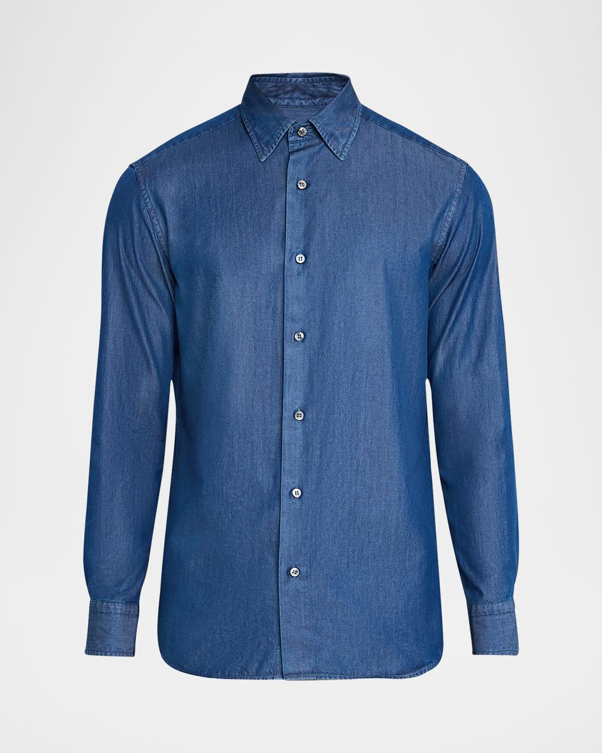 Men's Chambray Button-Down Shirt Product Image