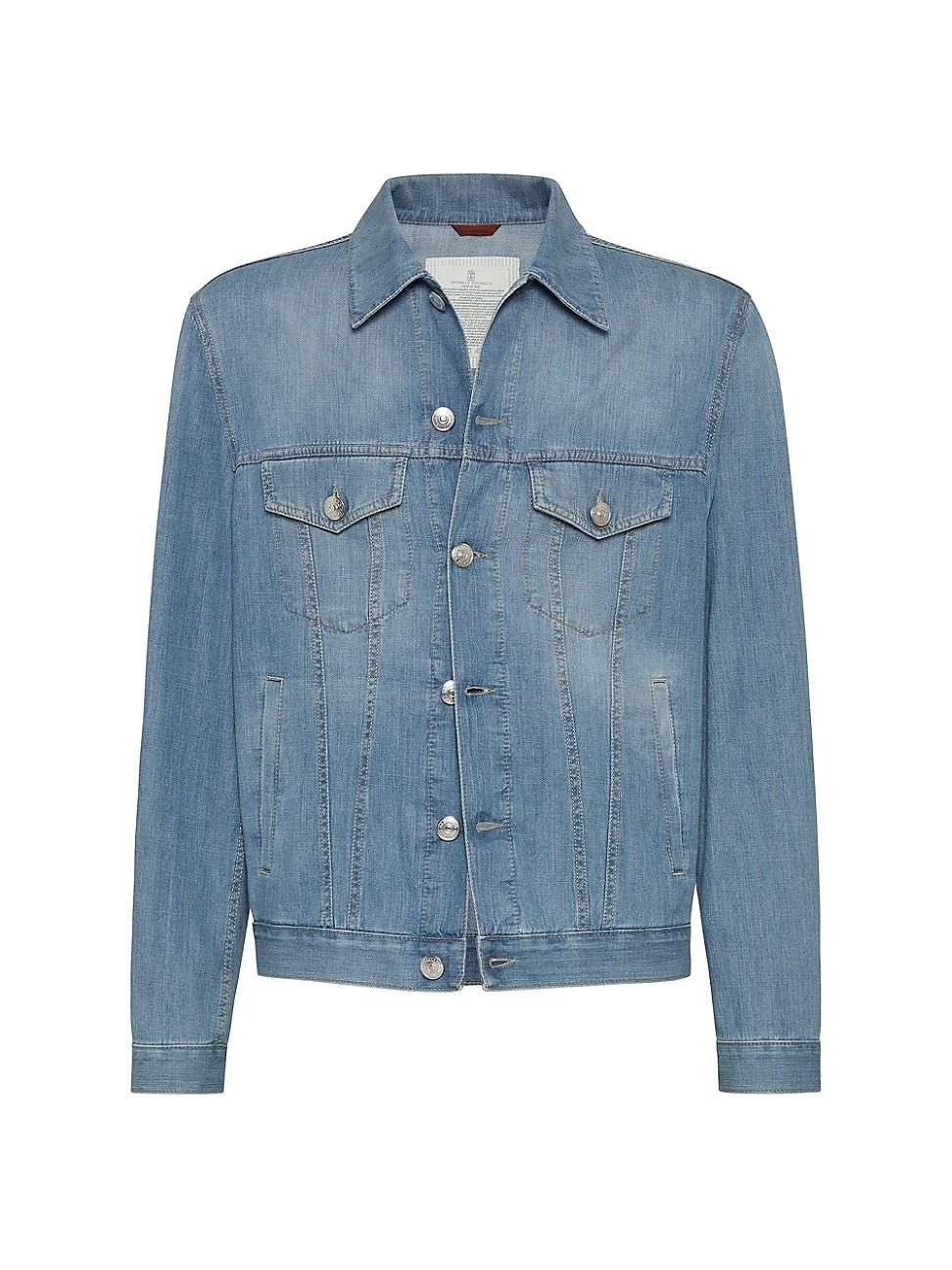 Mens Lightweight Old Denim Four Pocket Jacket Product Image