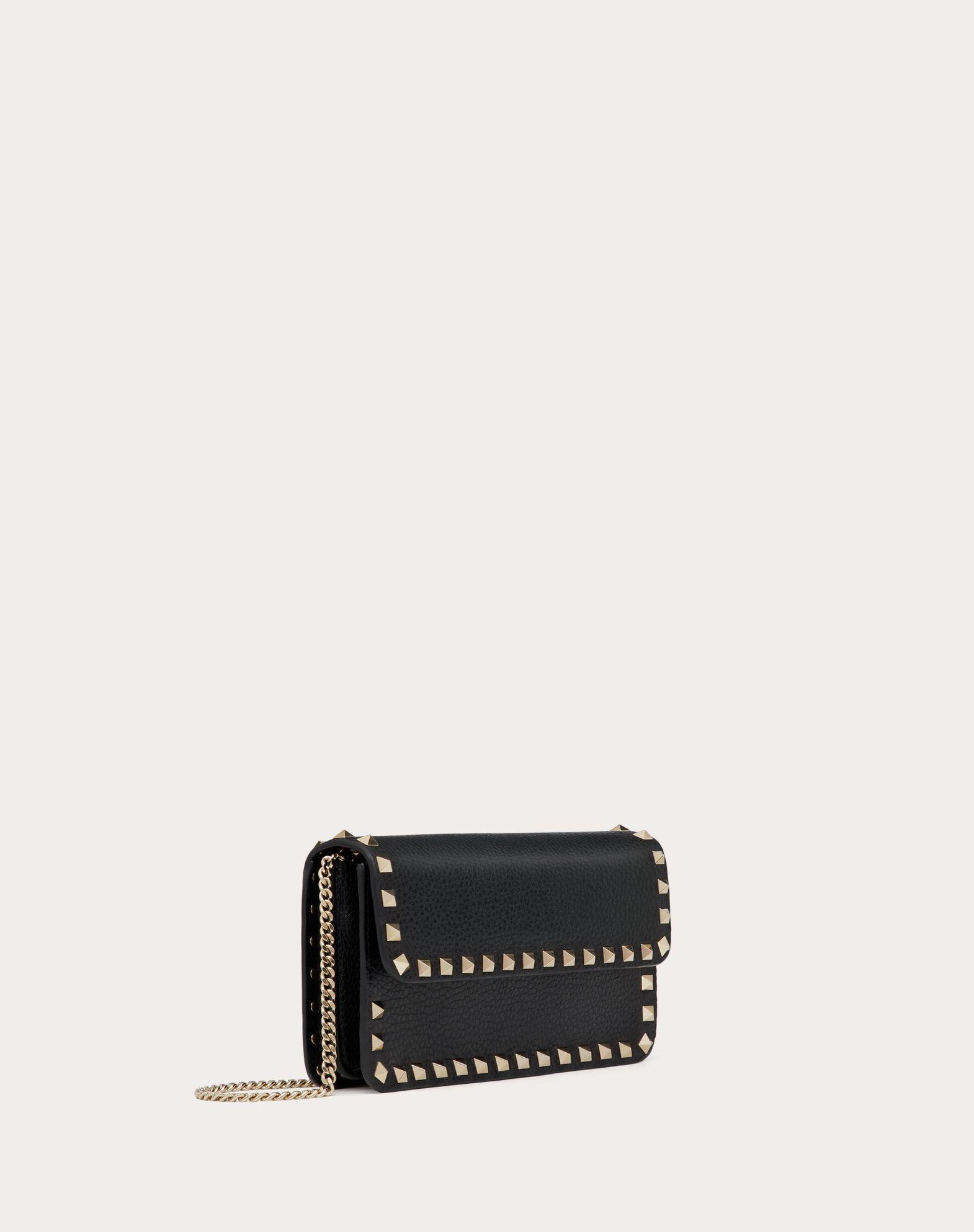 Rockstud Grainy Calfskin Chain Pouch  Product Image