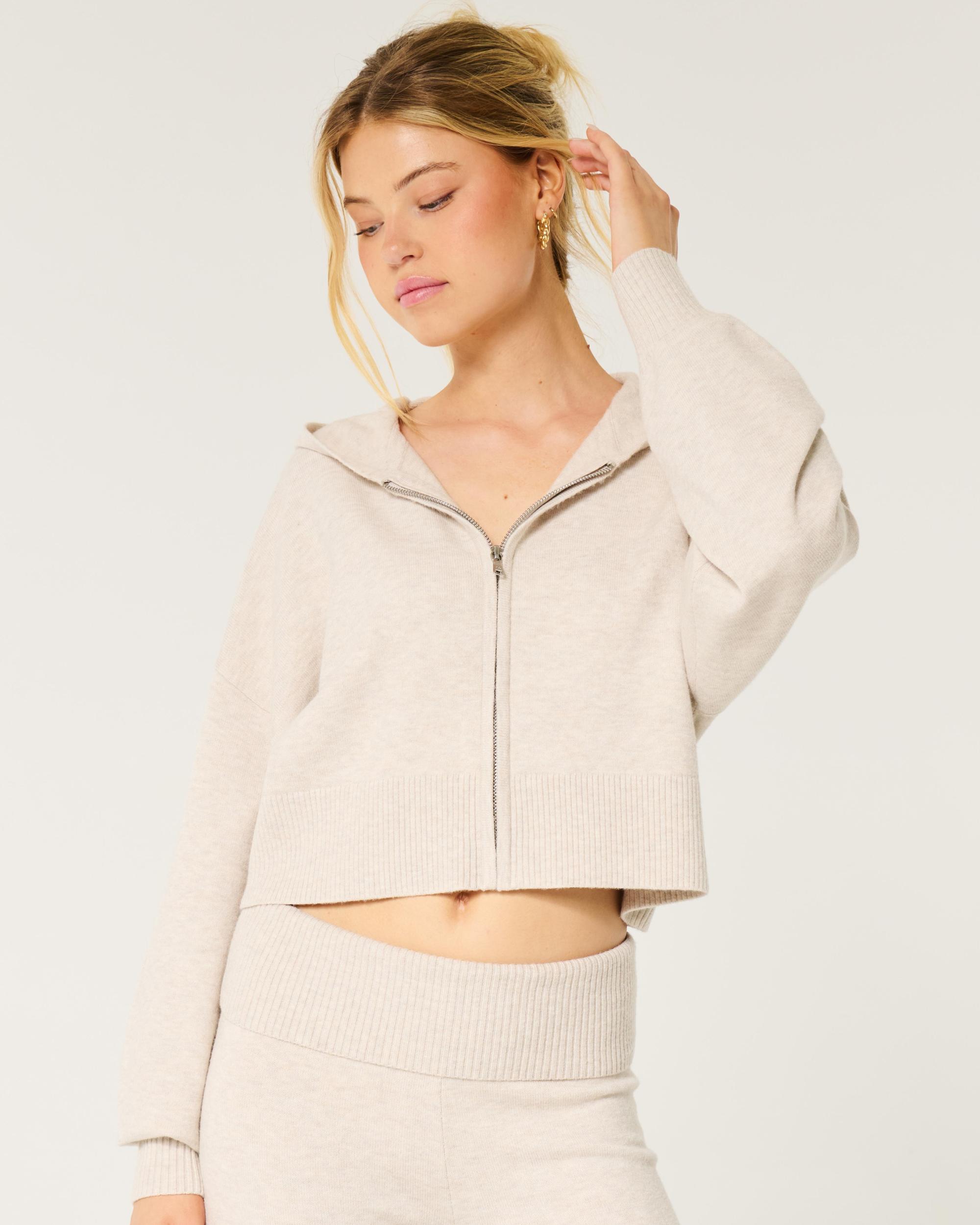 Gilly Hicks Sweater-Knit Zip-Up Hoodie Product Image