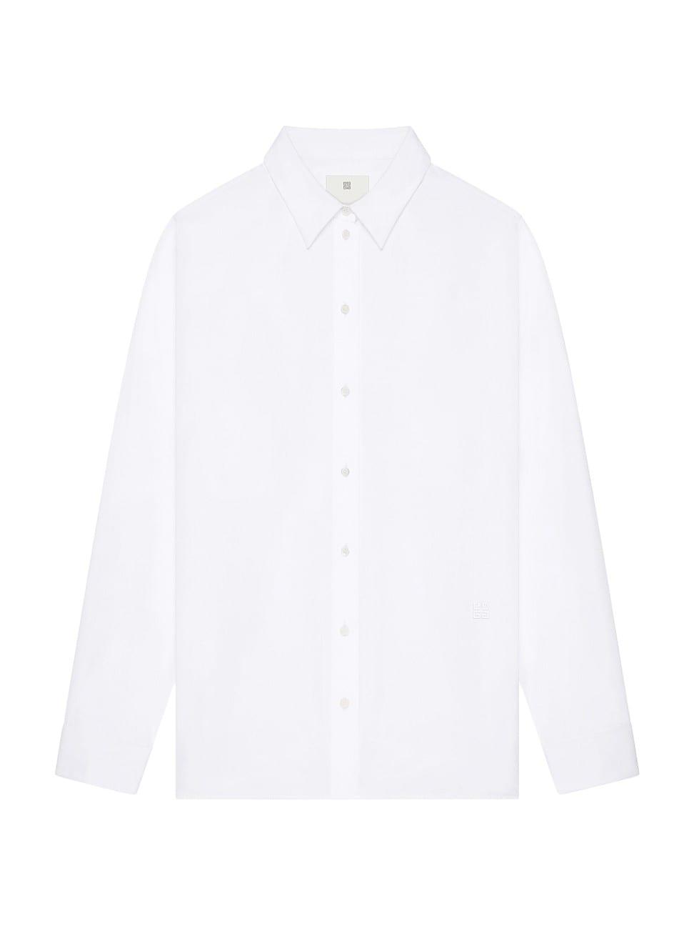 Womens Oversized Shirt in Poplin with Open Back Product Image
