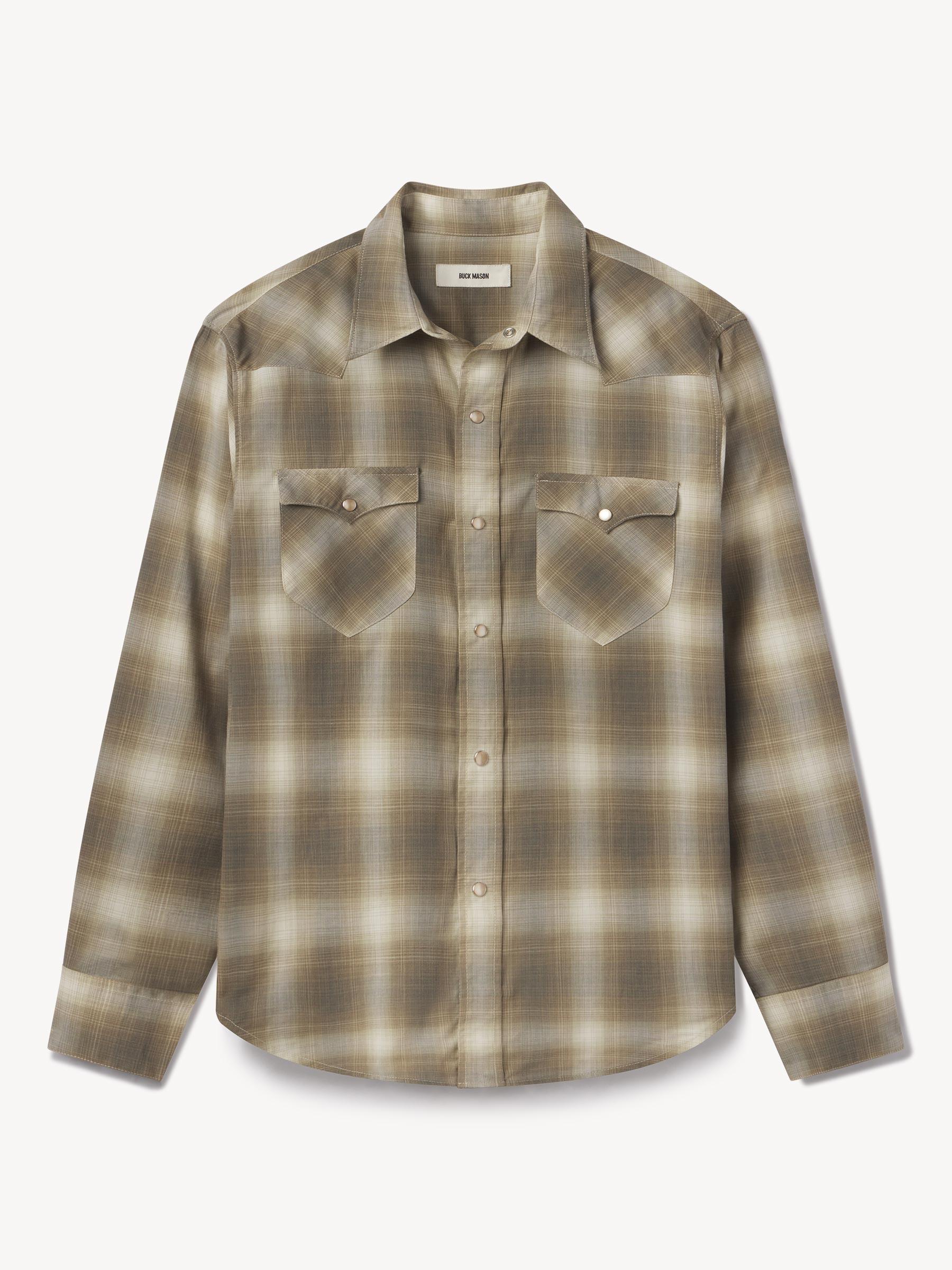 Sage Brush Shadow Plaid Palomino Western Shirt Product Image