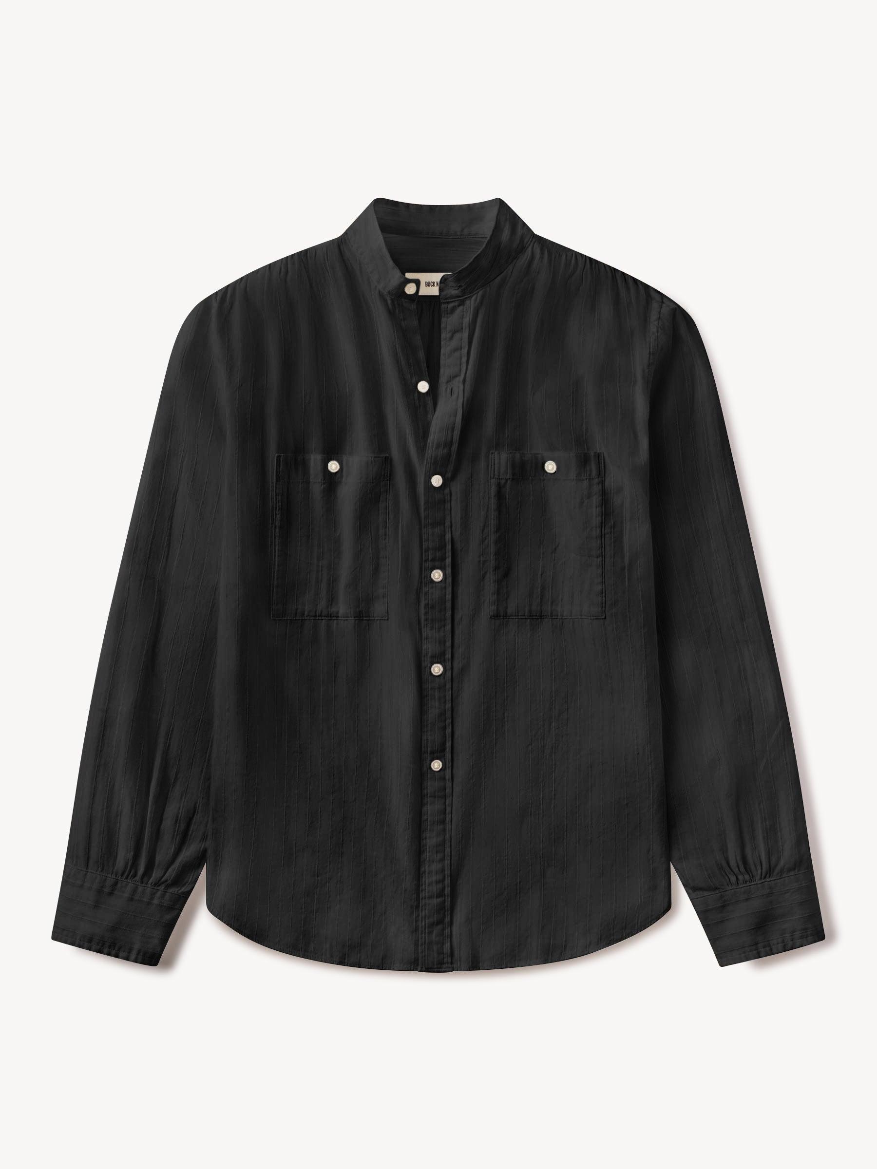 Black Cotton Dobby Studio Shirt Product Image