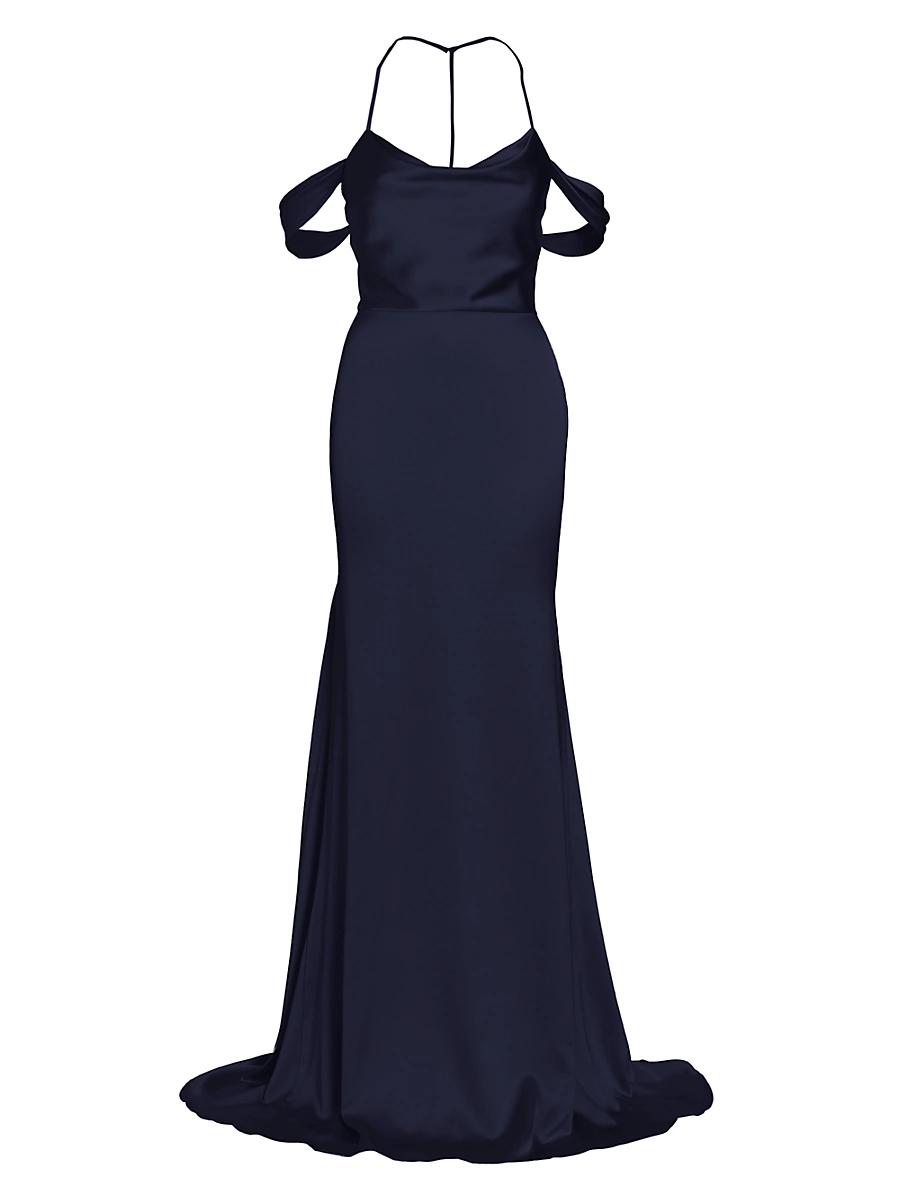 Womens Muriel Satin Halterneck Gown Product Image