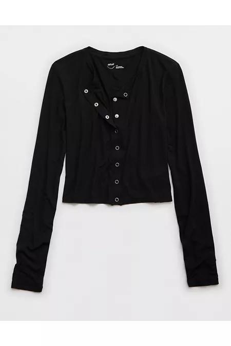 Aerie Superchill Modal Rib Cardigan Women's Product Image