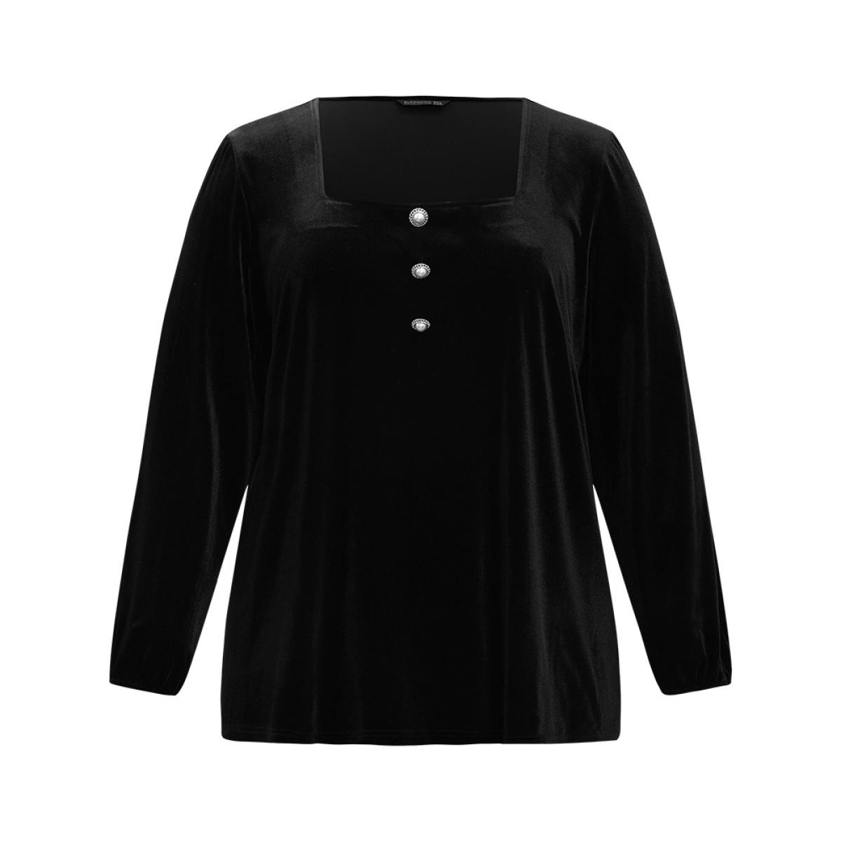 Plus Size Contrast Striped Basic Crew Neck Sweatshirt Women Black Casual Contrast Round Neck Dailywear Sweatshirts BloomChic 28/5X Product Image