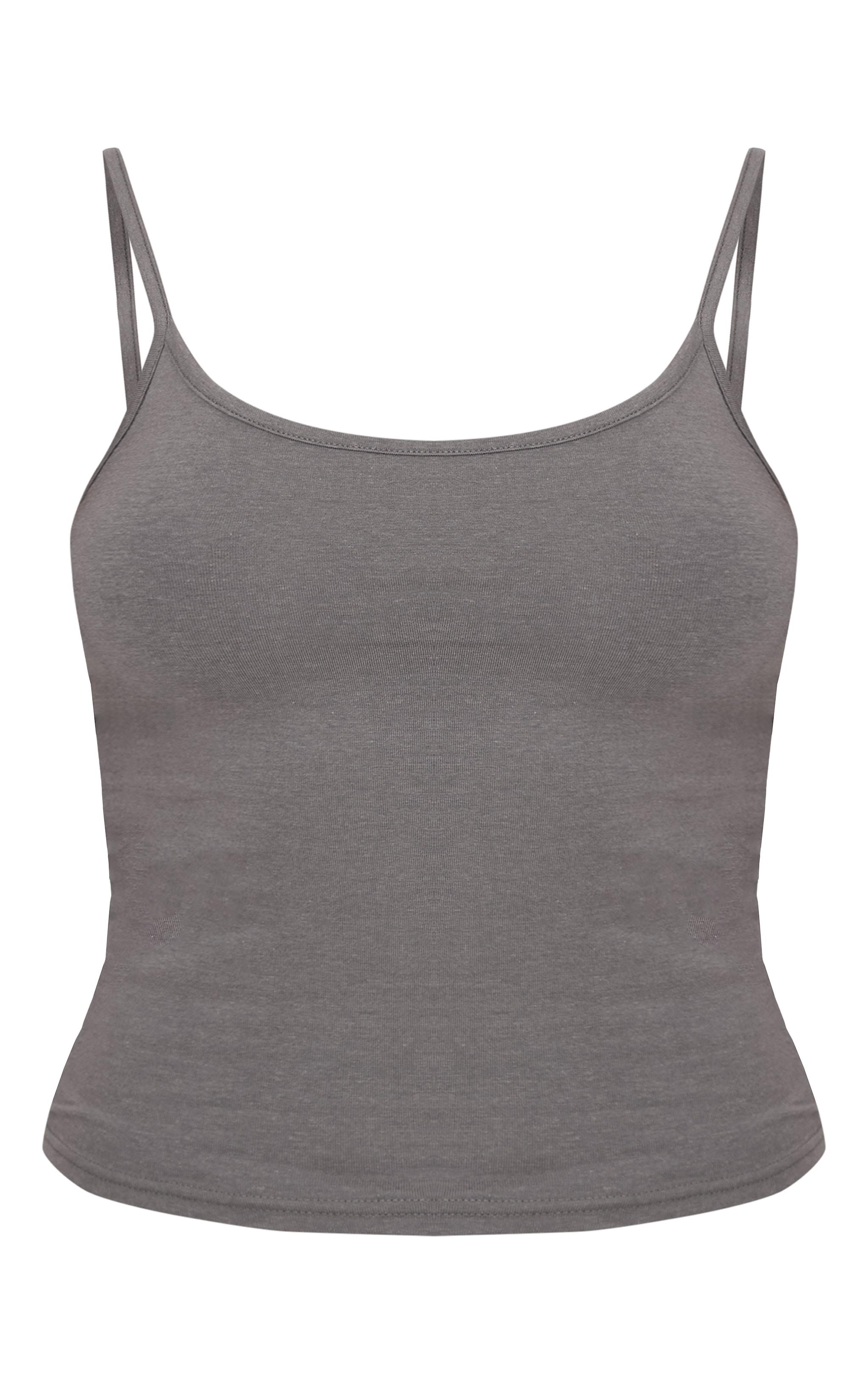 Charcoal Modal Cotton Longline Vest Top Product Image