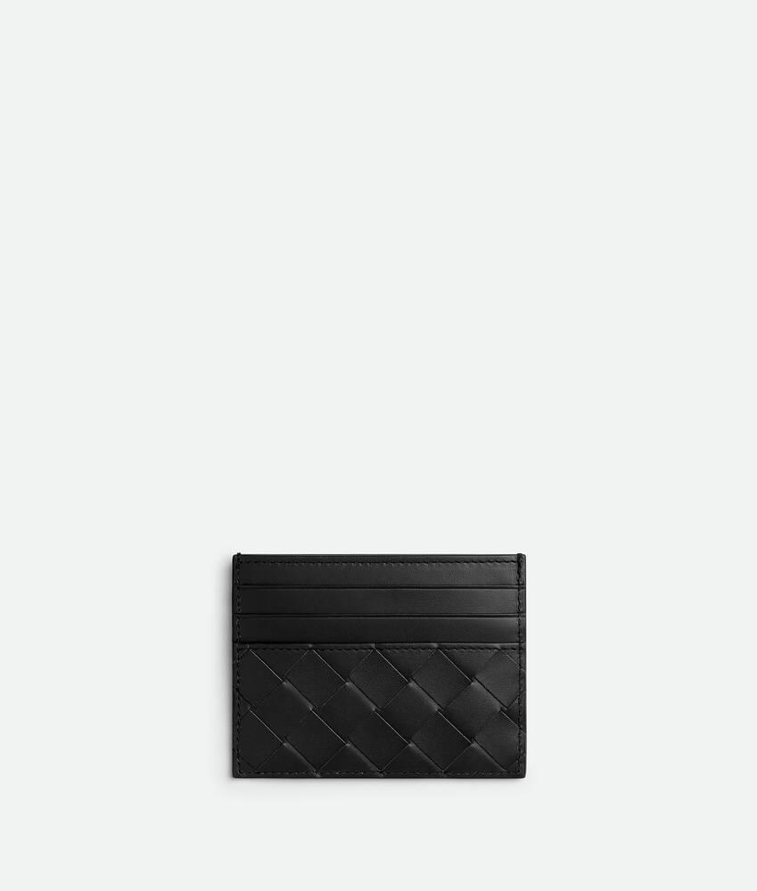 Men's Intrecciato Credit Card Case in Black Product Image