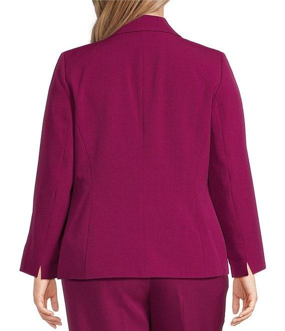 Kasper Plus Size Stretch Crepe Notch Collar Long Sleeve Blazer Product Image