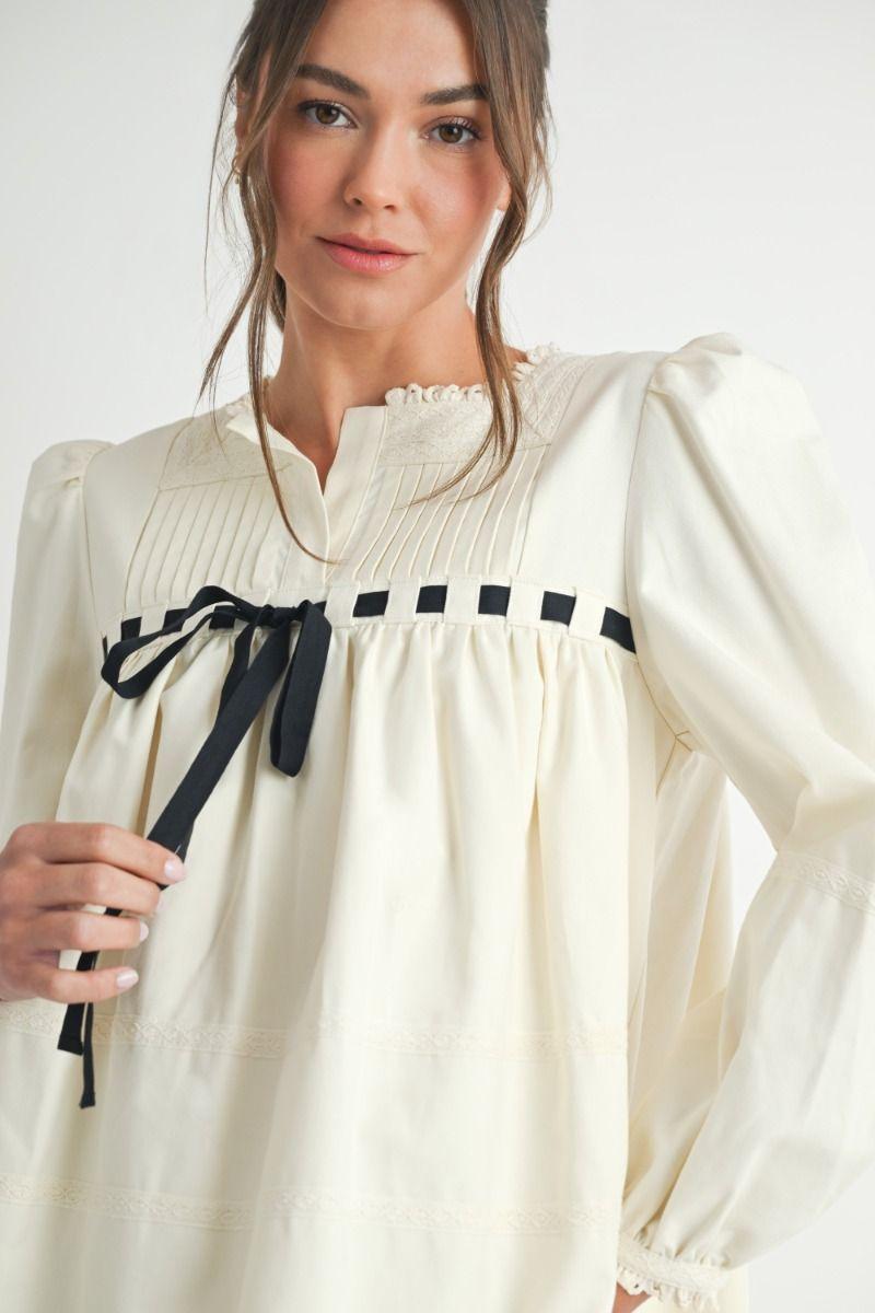 Denim Bow Minidress Product Image