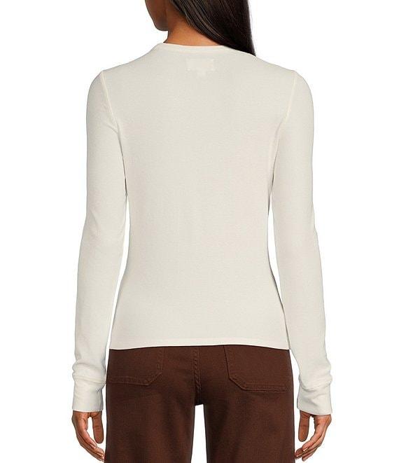 Every Crew Neck Long Sleeve Ribbed Knit Shirt Product Image