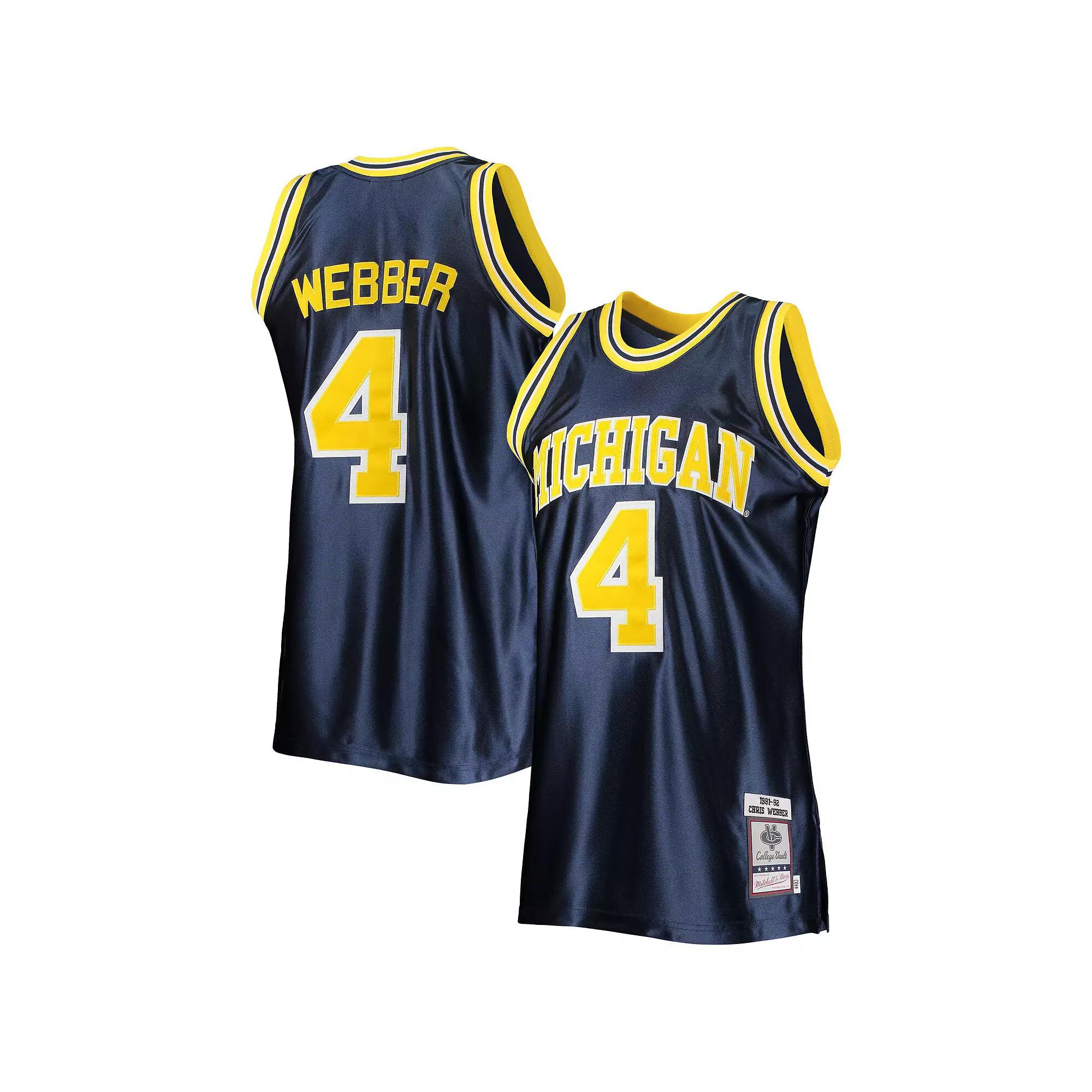 Men's Mitchell & Ness Chris Webber Navy Michigan Wolverines 1991/92 Authentic Throwback College Jersey, Size: Medium, Blue Product Image