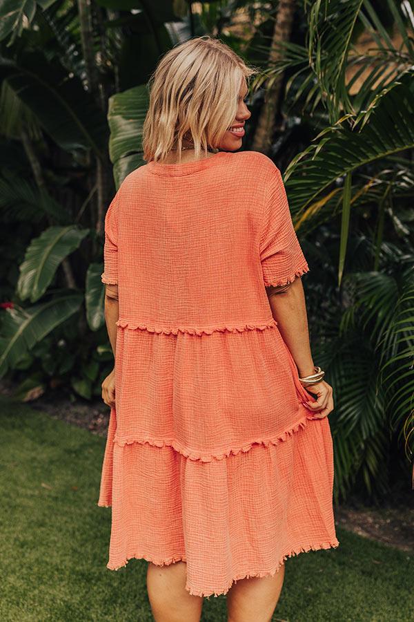 Summer Mimosa Babydoll Dress in Tangerine Curves Product Image