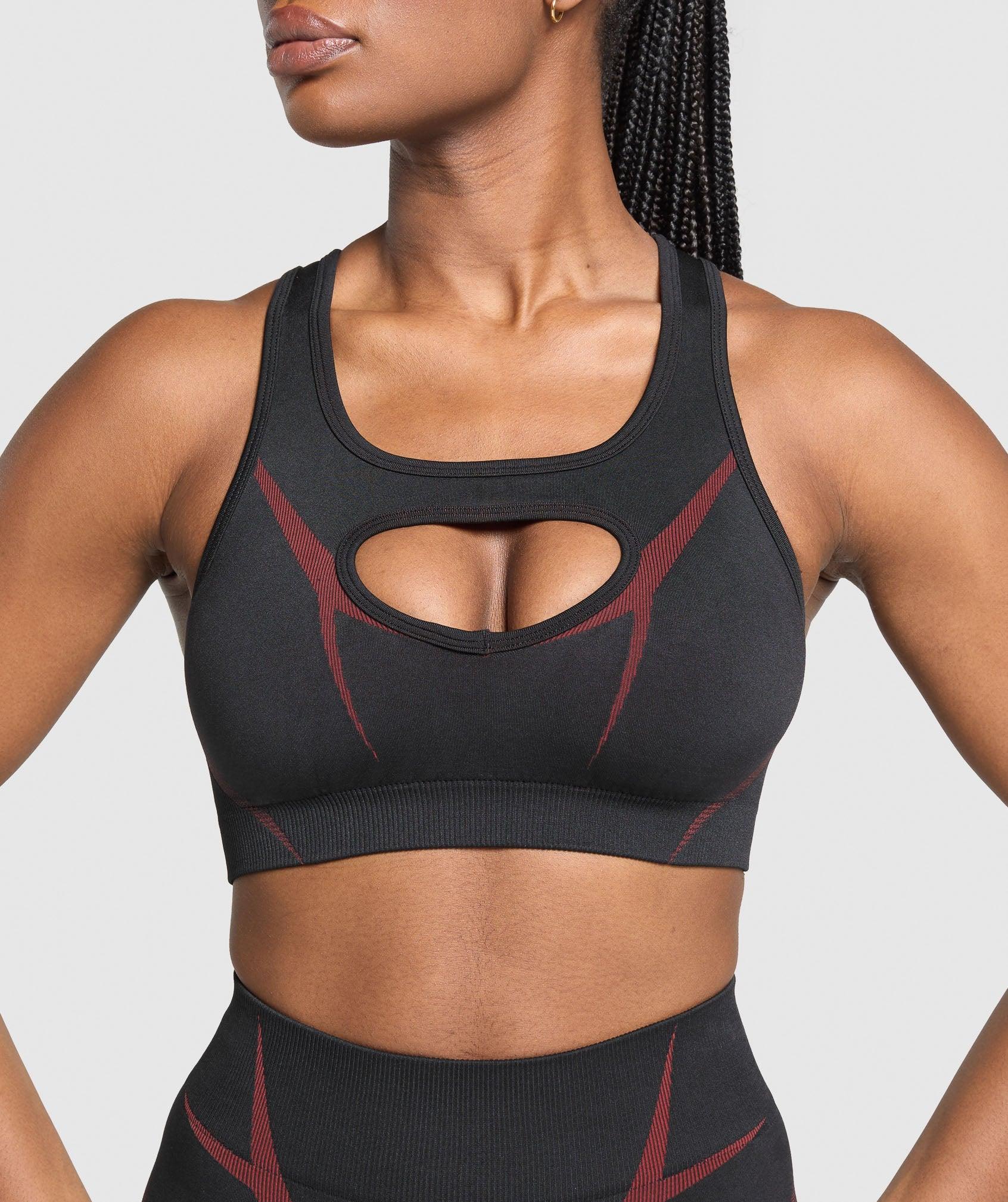 Gymshark Apex Lift Sports Bra - Black/Reps Red Female Product Image