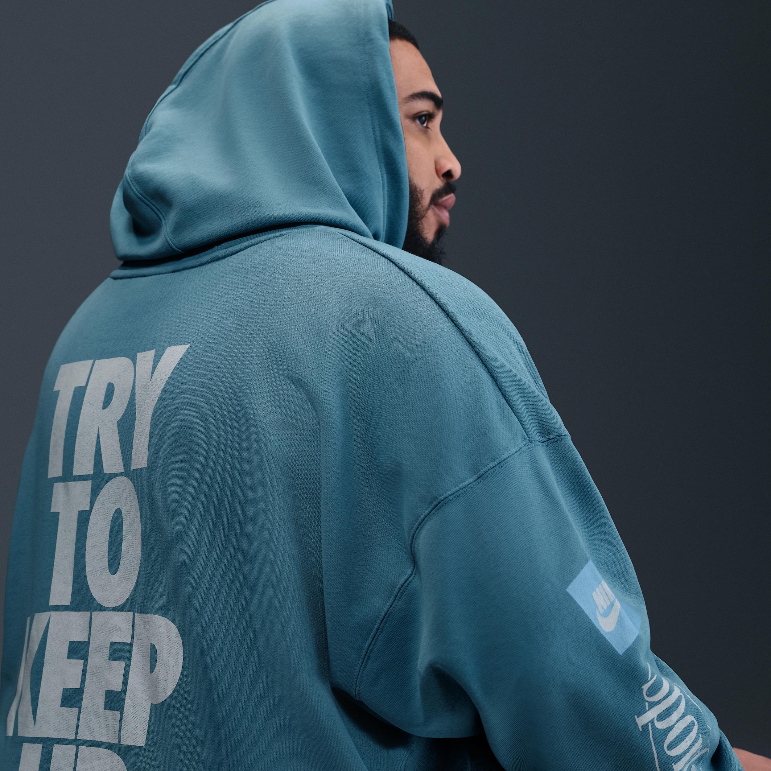 Nike Mens Club Oversized French Terry Pullover Hoodie | IB8257-464 Product Image