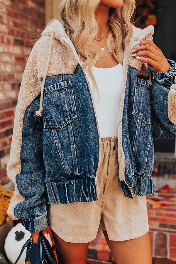 Oh So Cozy Denim Jacket Product Image