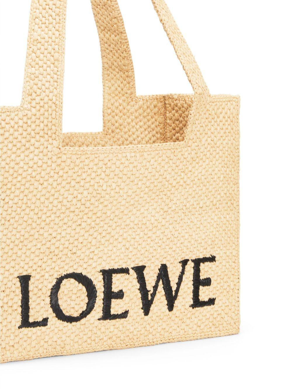 Medium LOEWE Font Tote in raffia Product Image