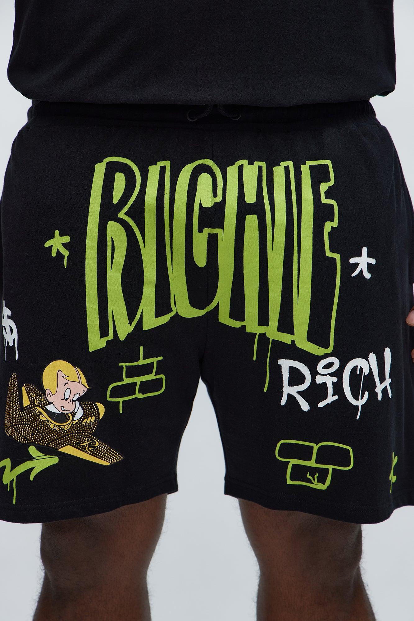 Richie Rich Fly Sweatshorts - Black Male Product Image