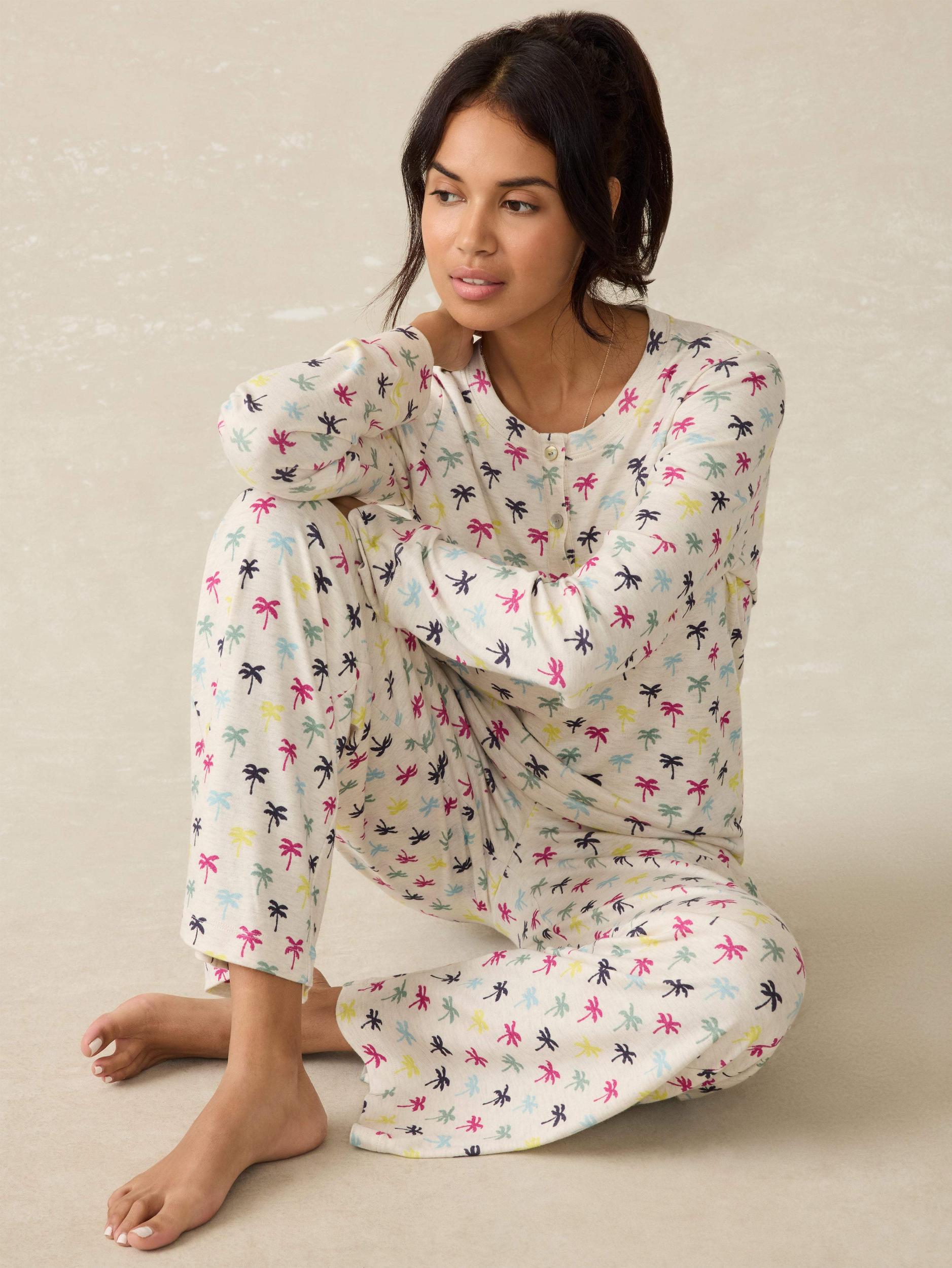 Cloud Henley Pajama Pant Set - Sun Valley Palms Female Product Image
