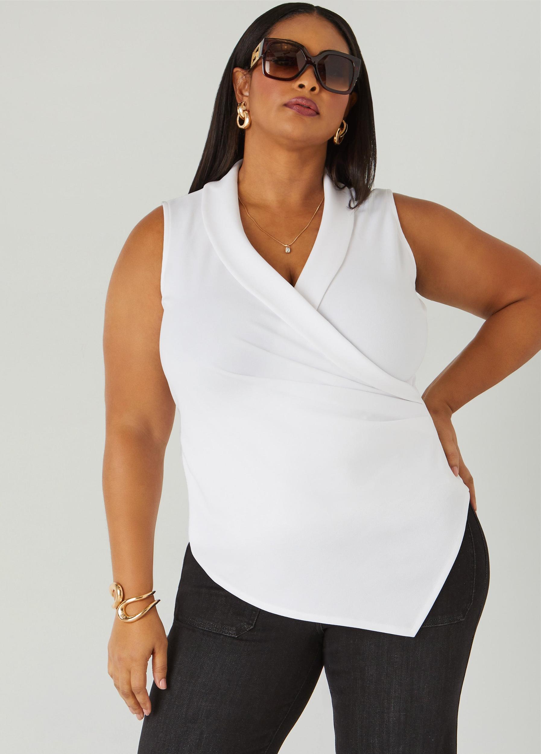 Gathered Faux Wrap Top Product Image