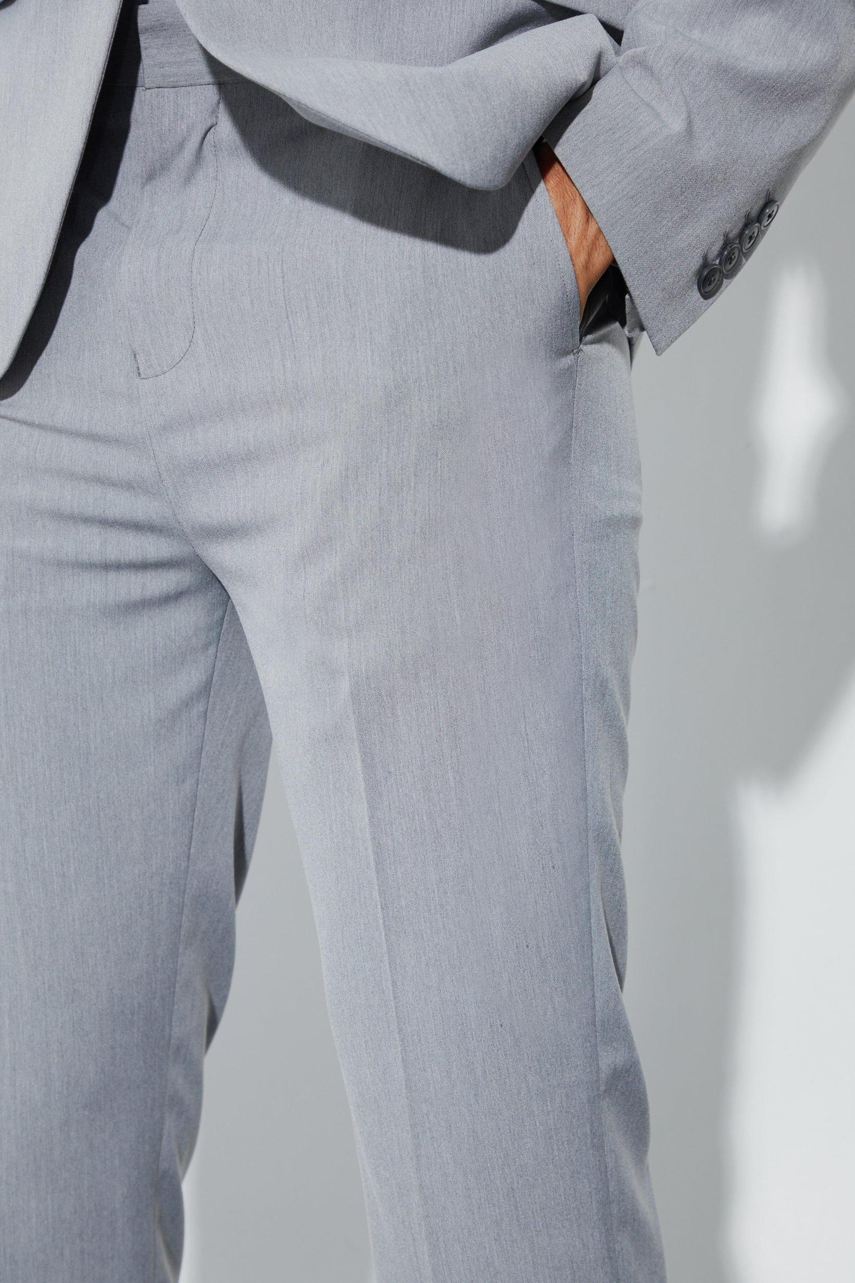 Straight Fit Pants With Front Split Hem | boohooMAN USA Product Image