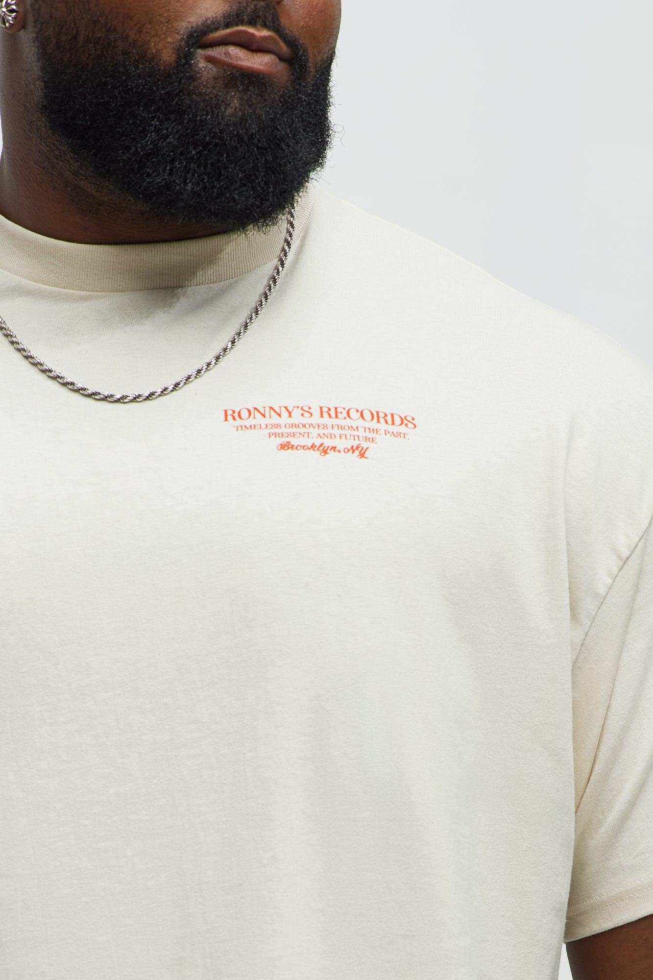 Ronny's Records NYC Short Sleeve Tee - Cream Male Product Image