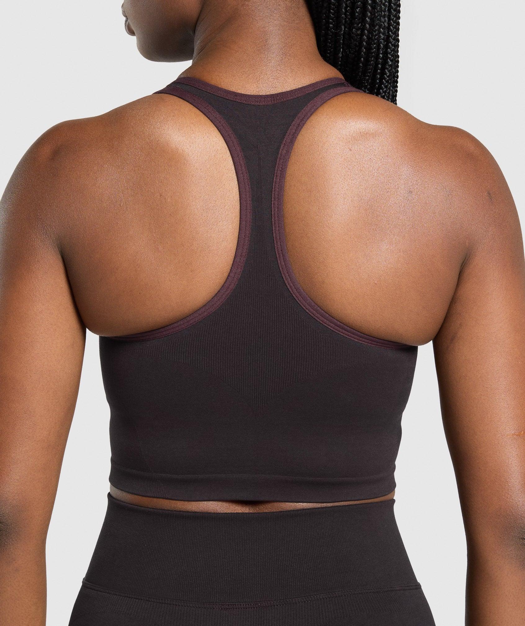 Gymshark Lift Seamless Midi Tank With Shelf - Depth Purple/Black Marl Female Product Image