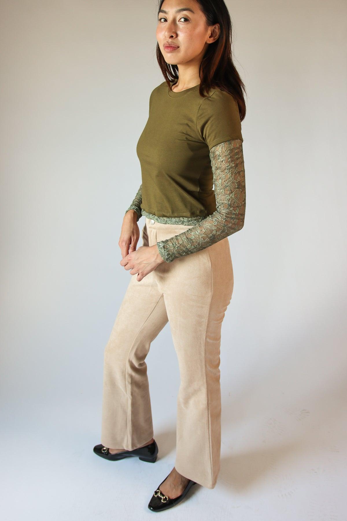 Suede Flare Pants Product Image