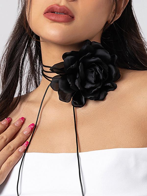 Flower Shape Lace-Up Dainty Necklace Accessories Product Image