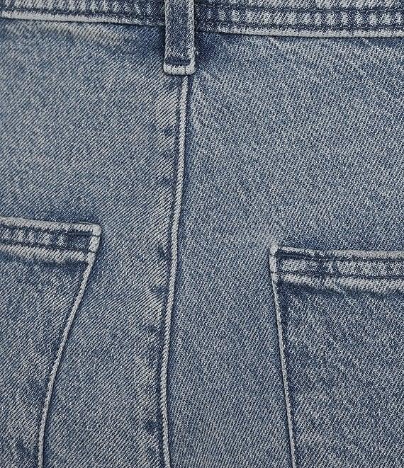 Lucky Brand Stretch Denim High Rise Wide Leg Patch Pocket Jeans Product Image