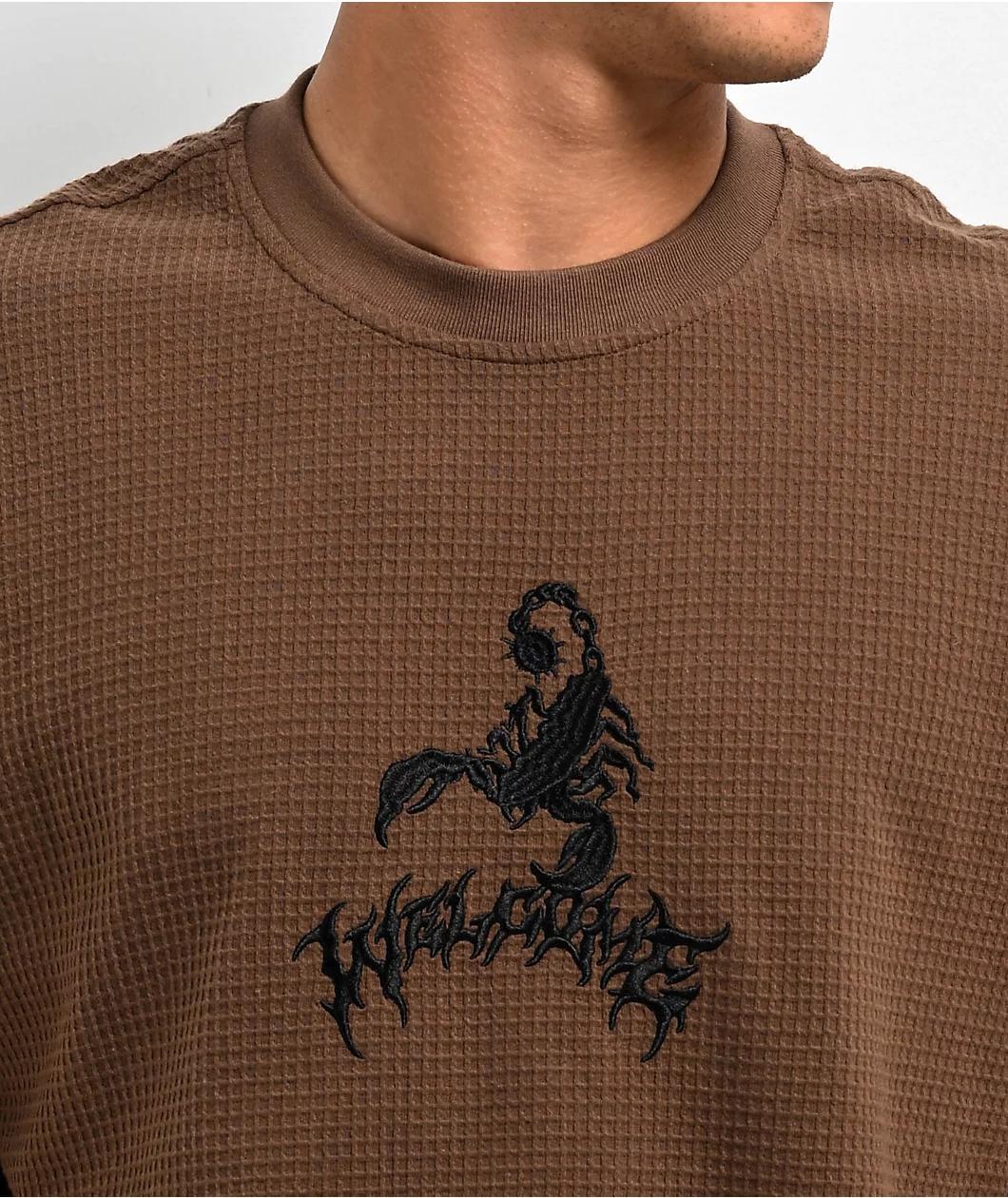 Welcome Stinger Brown Waffle Knit T-Shirt Product Image